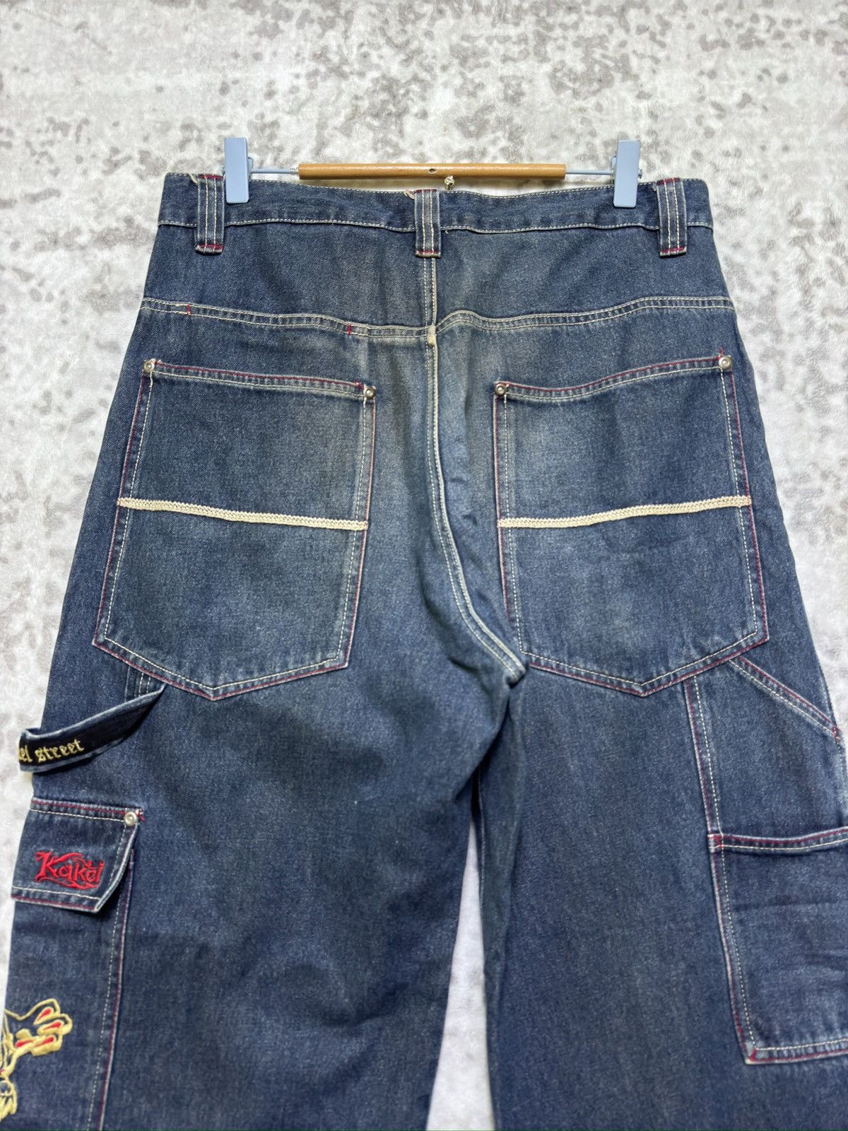 Japanese Brand Y2k Kakei Street Baggy Carpenter Denim Dragon Embroidery Size US 32 / EU 48 - 10 Thumbnail