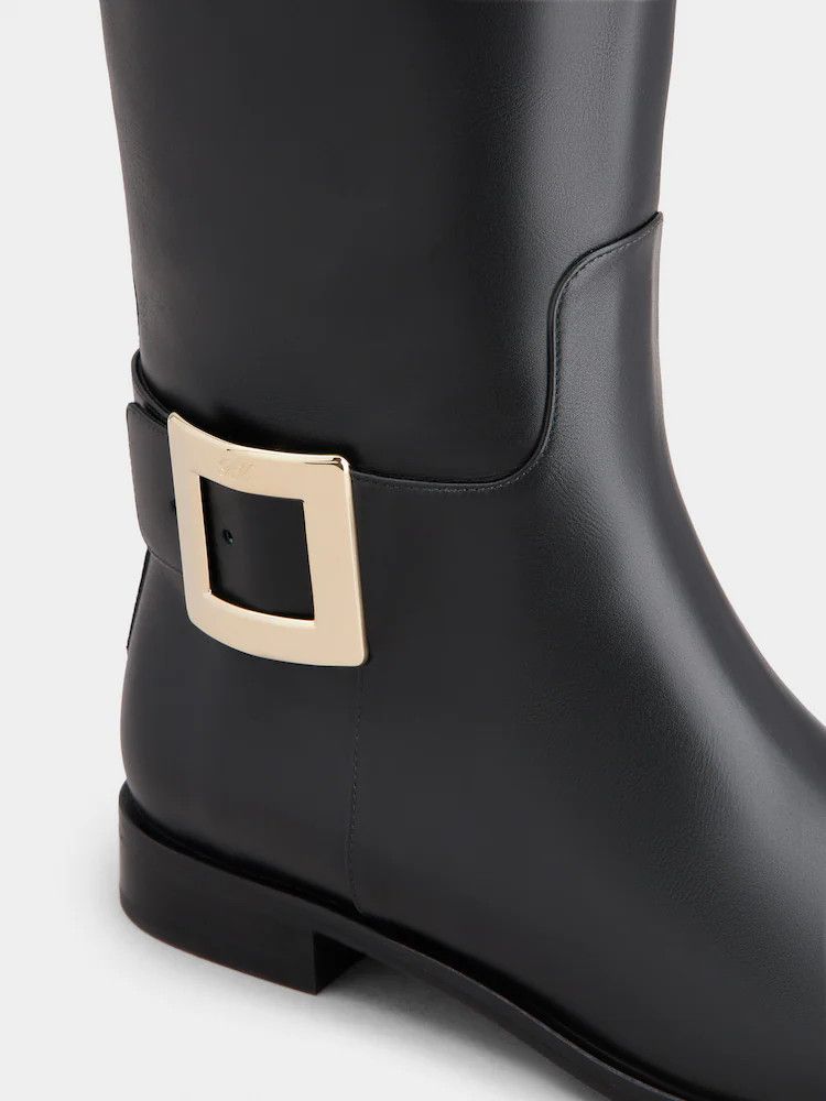 Roger Vivier o1s22i1n0325 Très Vivier Leather Boots in Black Size US 7 / IT 37 - 3 Thumbnail