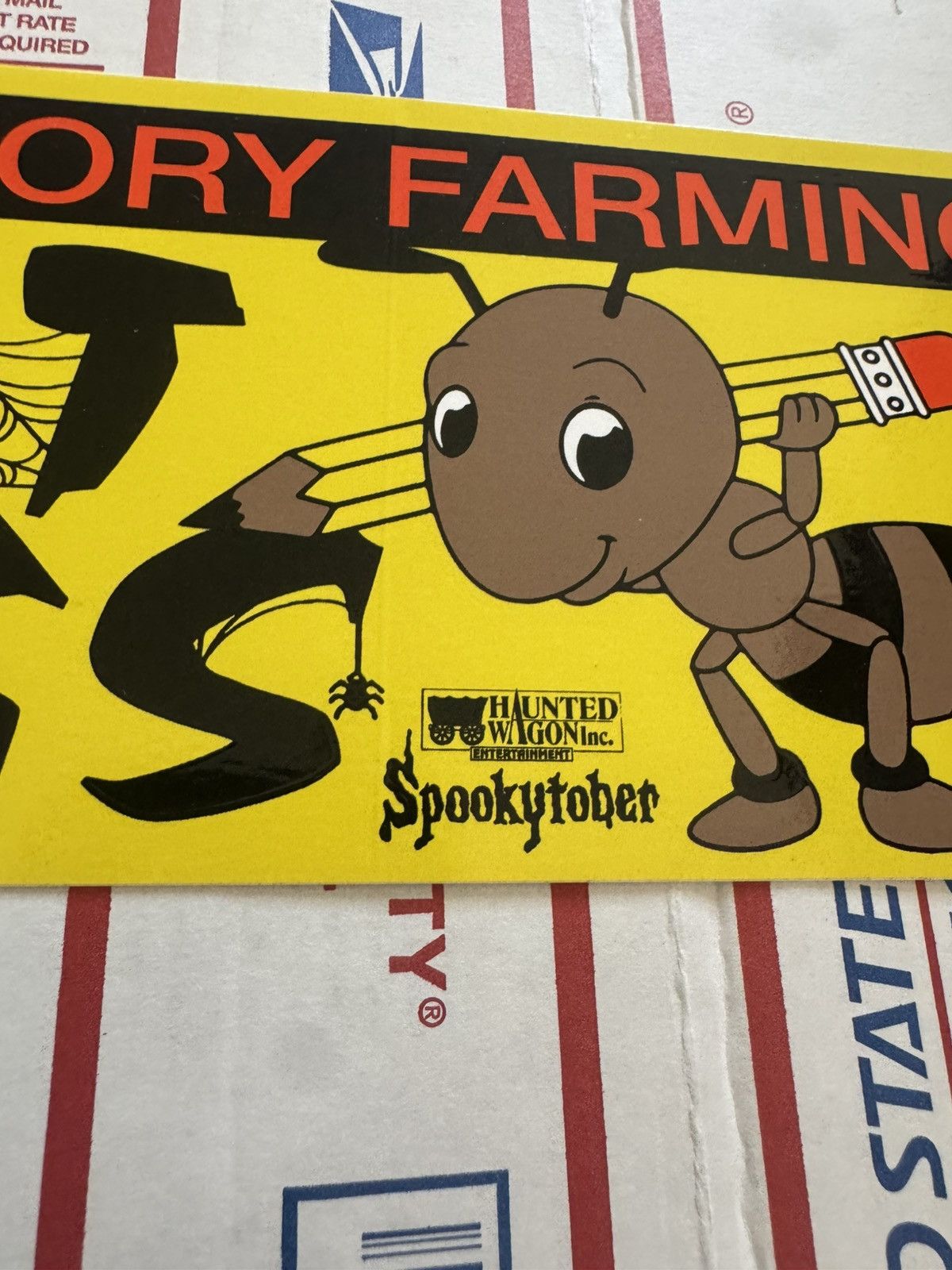 Online Ceramics Eat Bugs End Factory Farming Spooky 2021 Bumper Sticker Size ONE SIZE - 6 Thumbnail