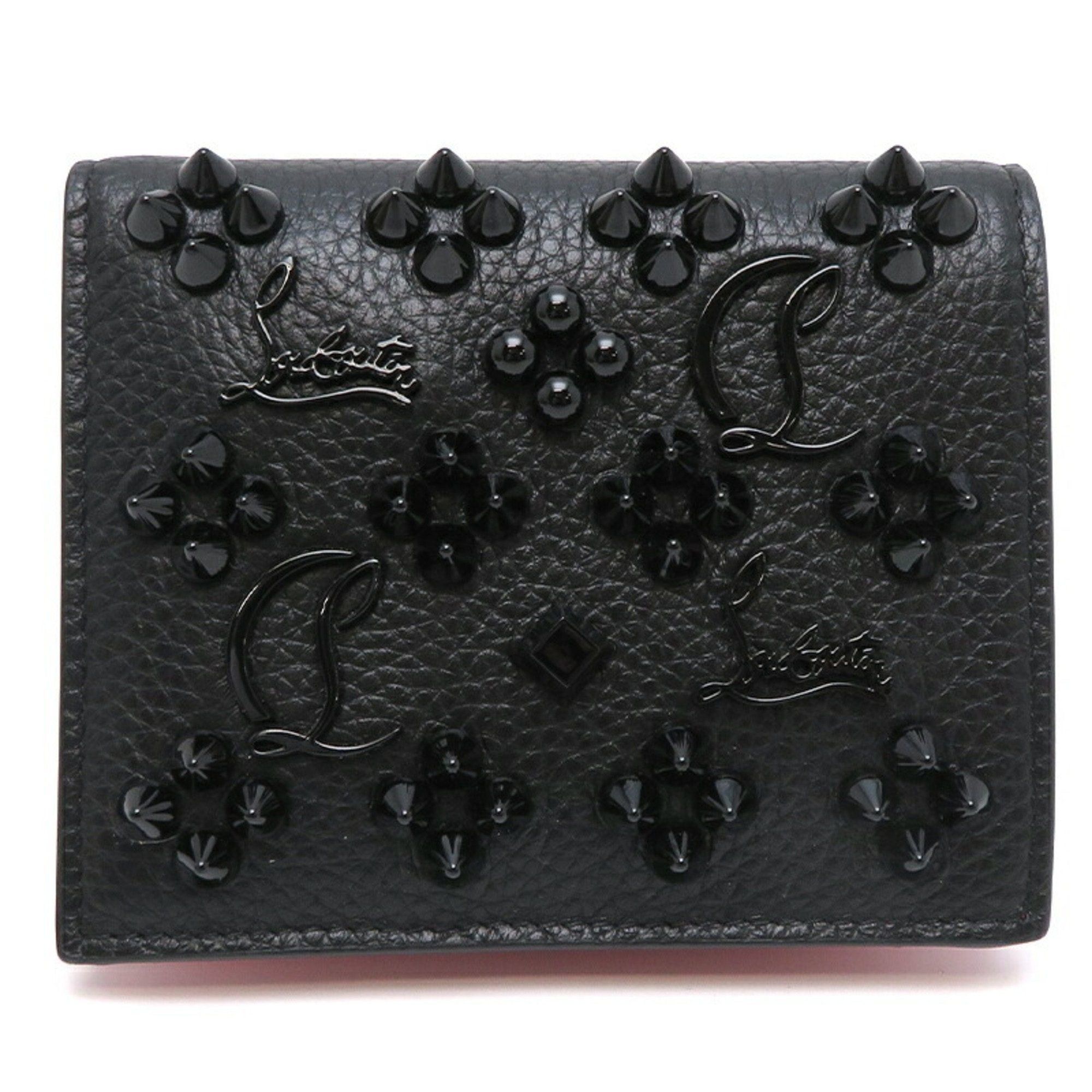 image of Vintage Christian Louboutin Multimetal Spike Wallet Women's Bifold 1215054 0001 Cm53 Calf Black