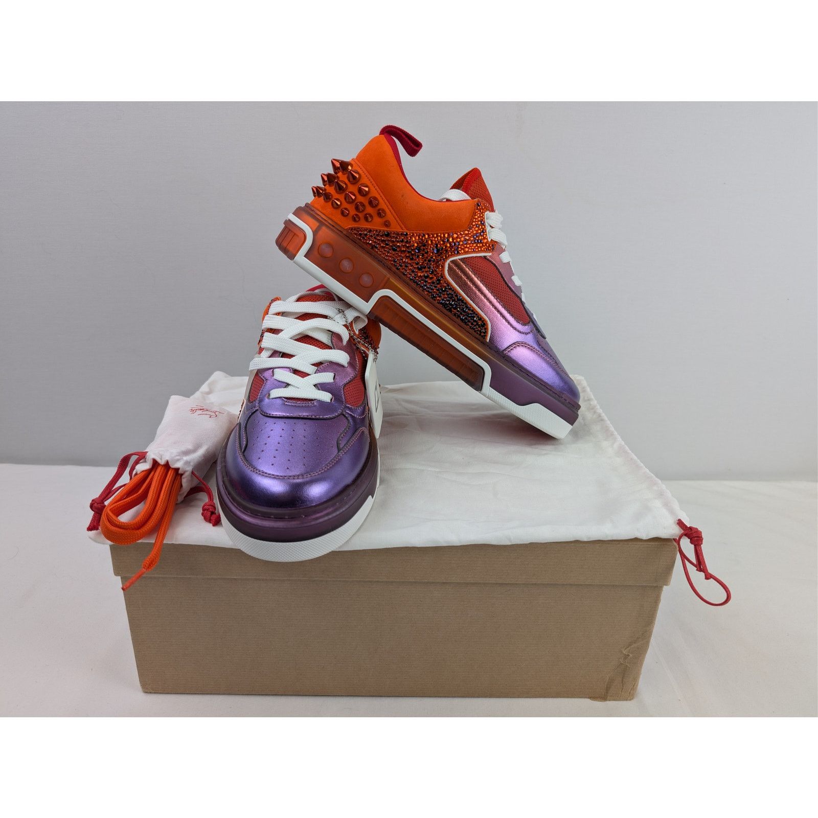 Christian Louboutin o1rshd1 Astroloubi Strass SB Flat Shoe Sneakers Multicolor Size US 9 / EU 42 - 20 Thumbnail