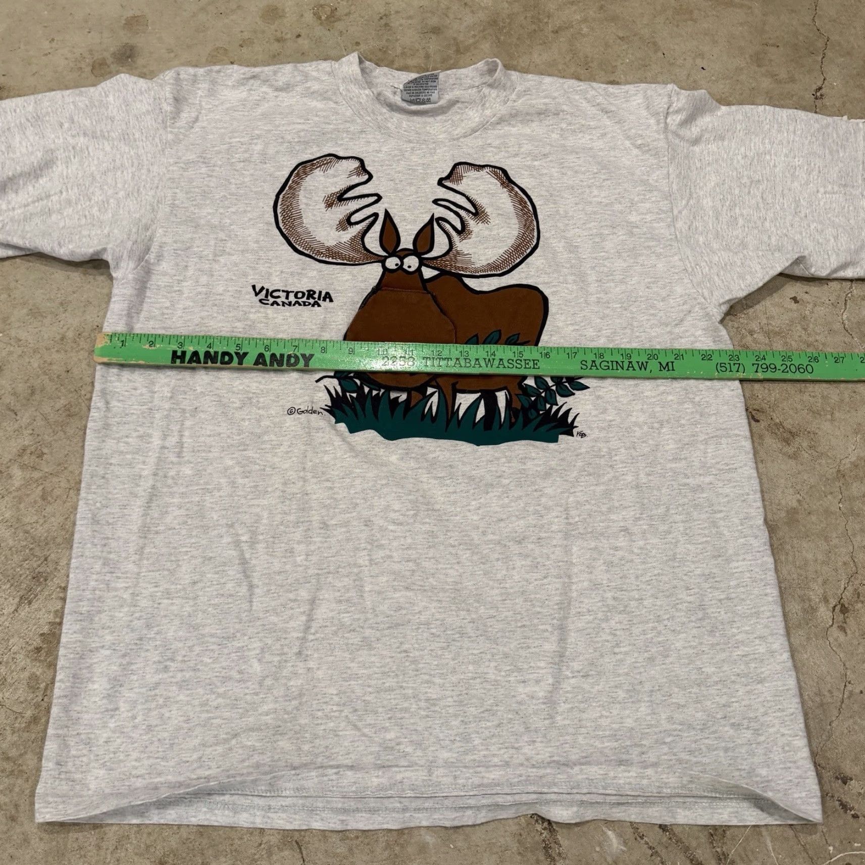 Vintage VINTAGE Moose Humor 90s Victoria Canada Mens XL T-Shirt Gray Short Sleeve Graphic Print Regular USA Mens Size US XL / EU 56 / 4 - 5 Thumbnail