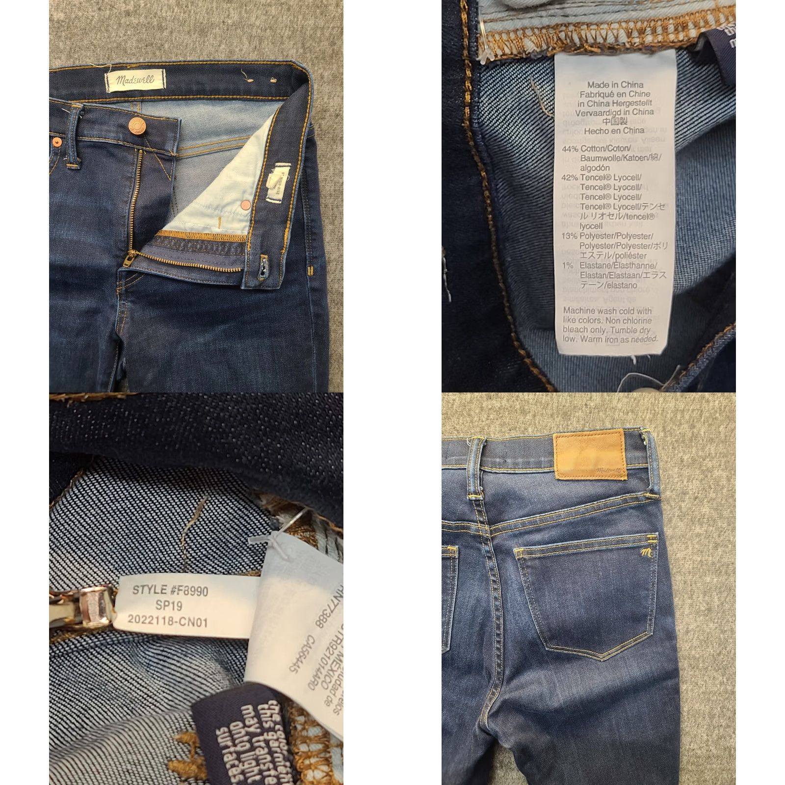 Madewell Madewell Jeans Womens 27x28 High Rise Skinny Ankle Distressed Comfort Stretch Denim Blue 5-Pocket Regular Rise Womens Jeans Size 27" / US 4 / IT 40 - 8 Thumbnail