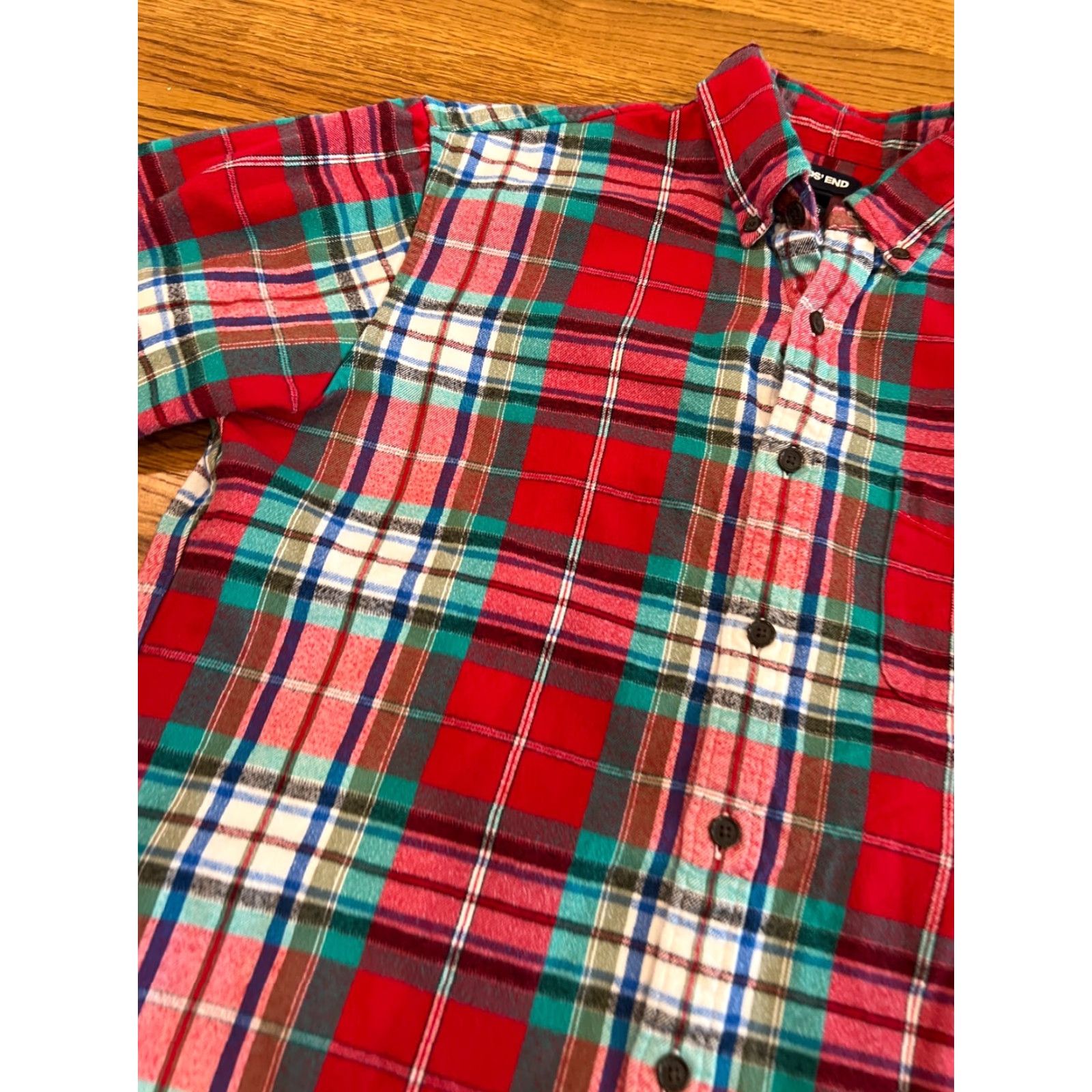 Lands' End Lands' End Men's Flannel Plaid Shirt Size M 15-15.5 Long Sleeve Button-Up Casual Outdoor Fall Winter Size US M / EU 48-50 / 2 - 2 Thumbnail