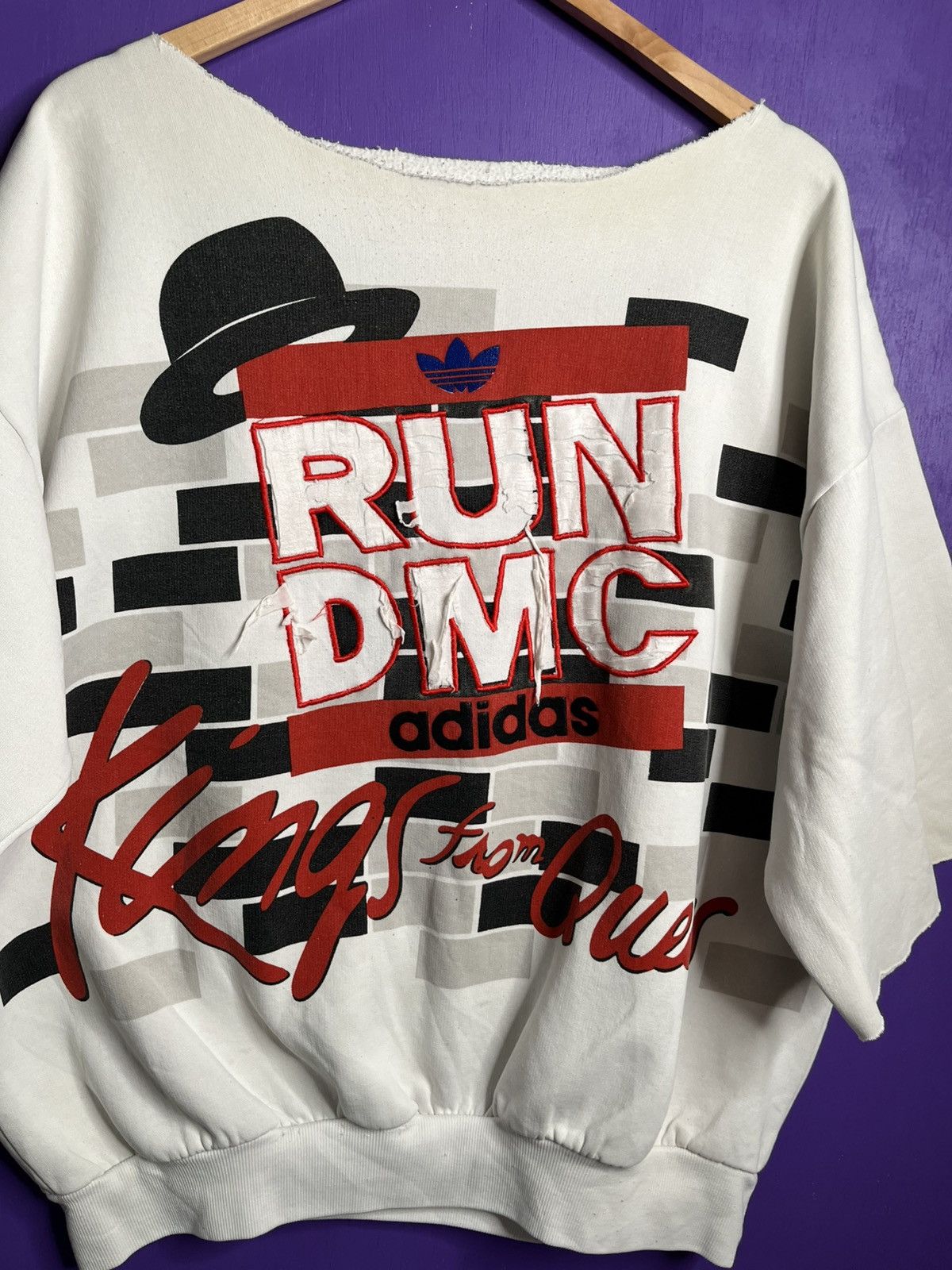 Adidas × RUN DMC × Vintage Vintage 80s Adidas RUN DMC kings of queens chopped crewneck Size US XL / EU 56 / 4 - 3 Thumbnail