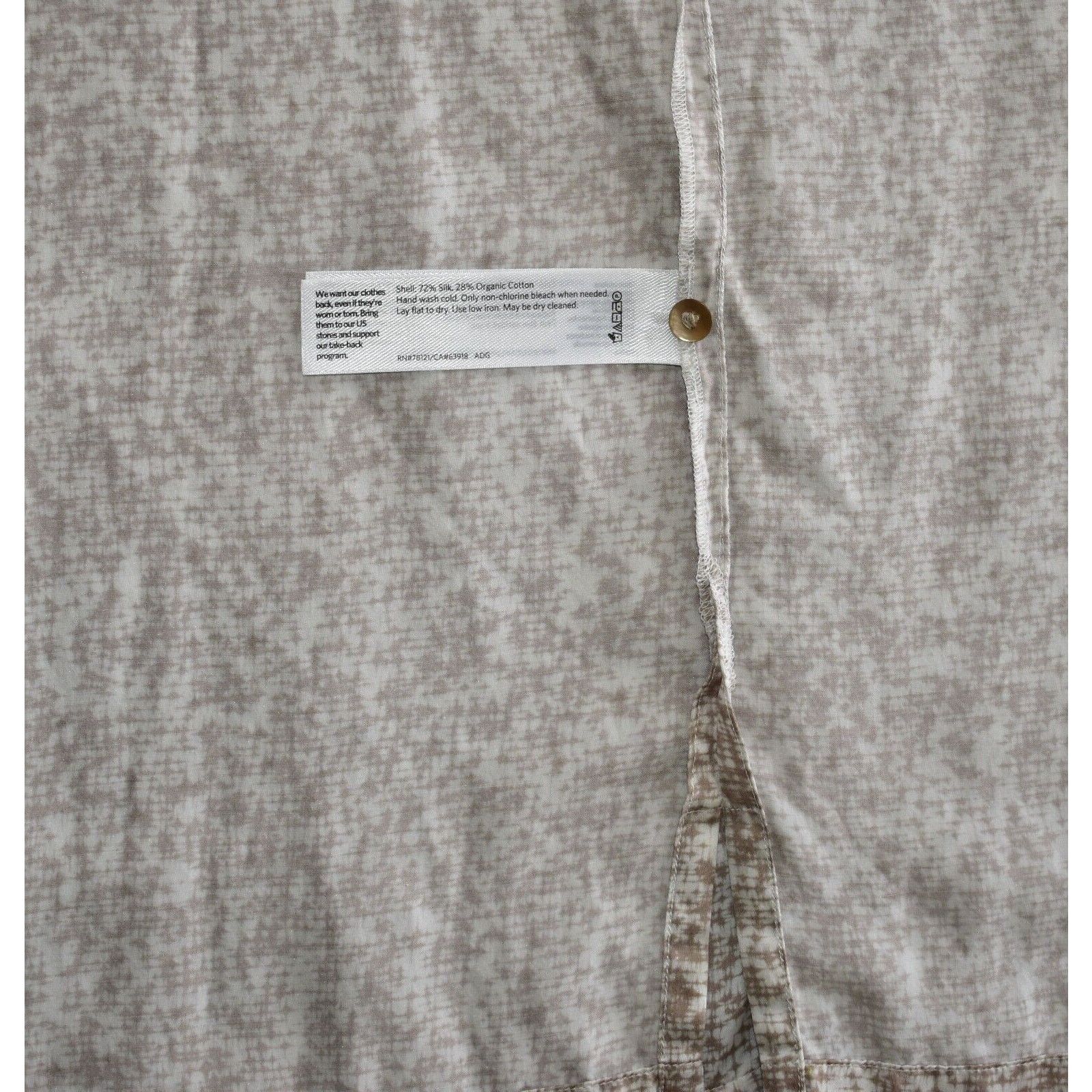 Eileen Fisher NEW EILEEN FISHER White/Tan Silk & Cotton Boxy Top Size S Size S / US 4 / IT 40 - 5 Thumbnail