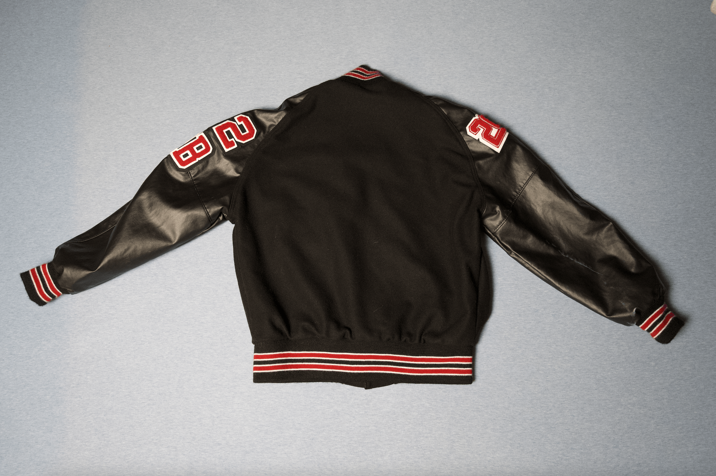 NEFF Neff Varsity Letterman Jacket /Black with Red/White Patches Size US XL / EU 56 / 4 - 2 Thumbnail