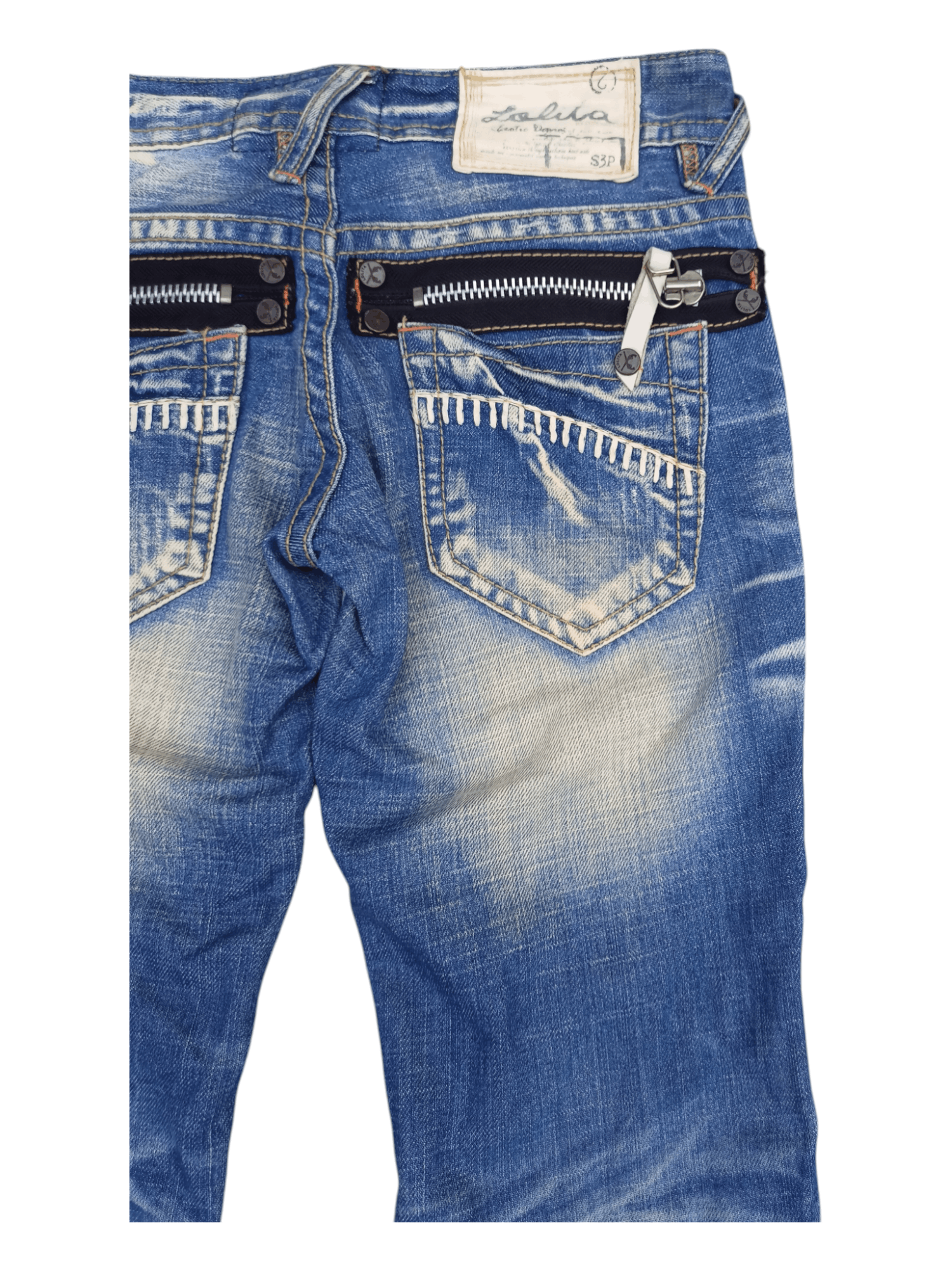 Japanese Brand LOLITA Zipper Back Pocket Low Rise Flare Jeans Size US 26 / EU 42 - 10 Thumbnail