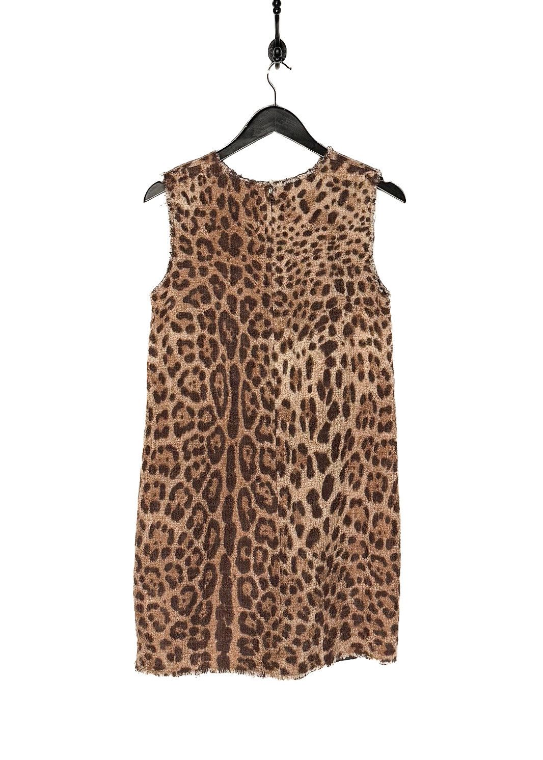 Dolce & Gabbana Dolce & Gabbana Leopard Print Cotton Tweed Mini Dress Size M / US 6-8 / IT 42-44 - 4 Thumbnail