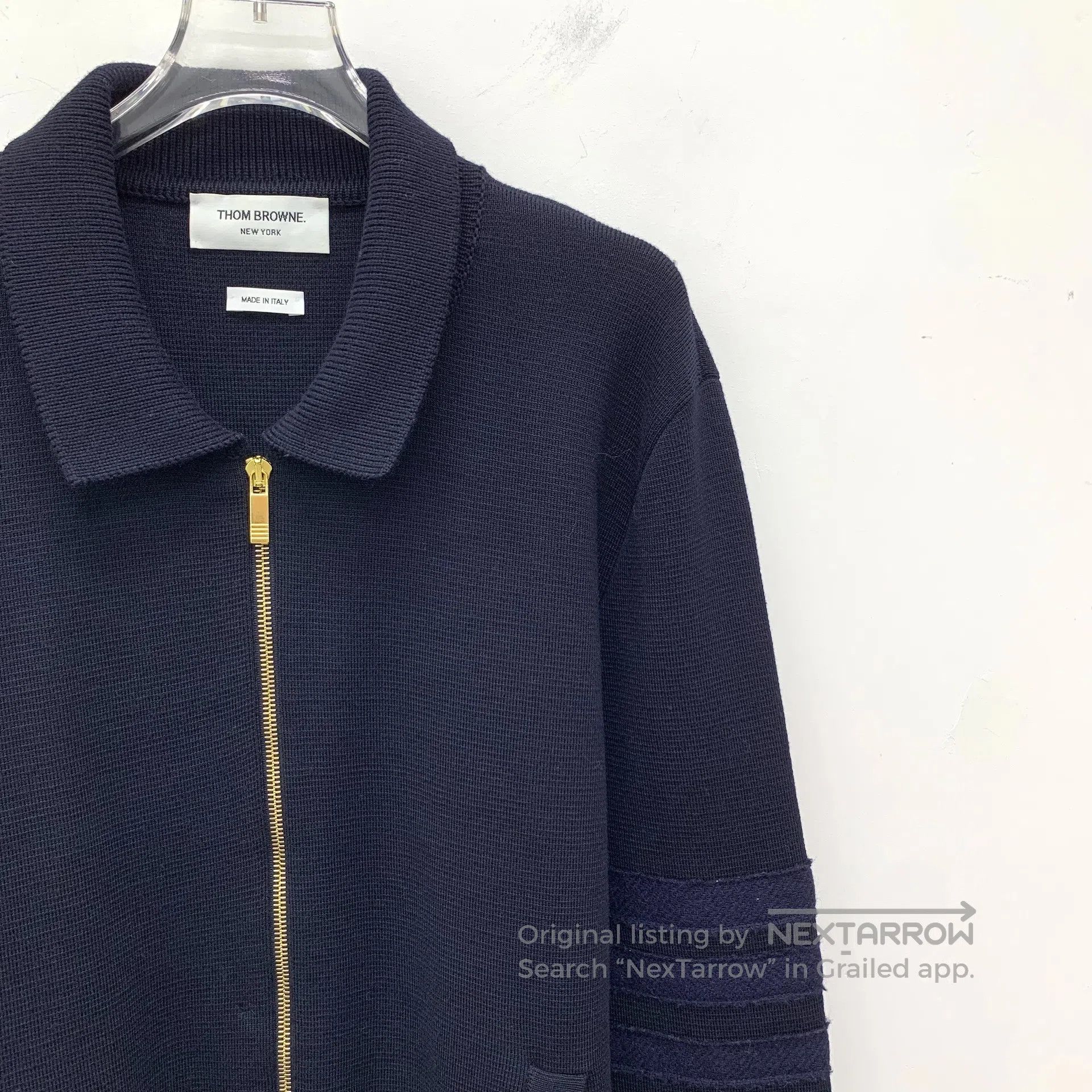Thom Browne Thom Browne Black Classic Four Stripe Wool Reversible Zipp Size US L / EU 52-54 / 3 - 3 Thumbnail