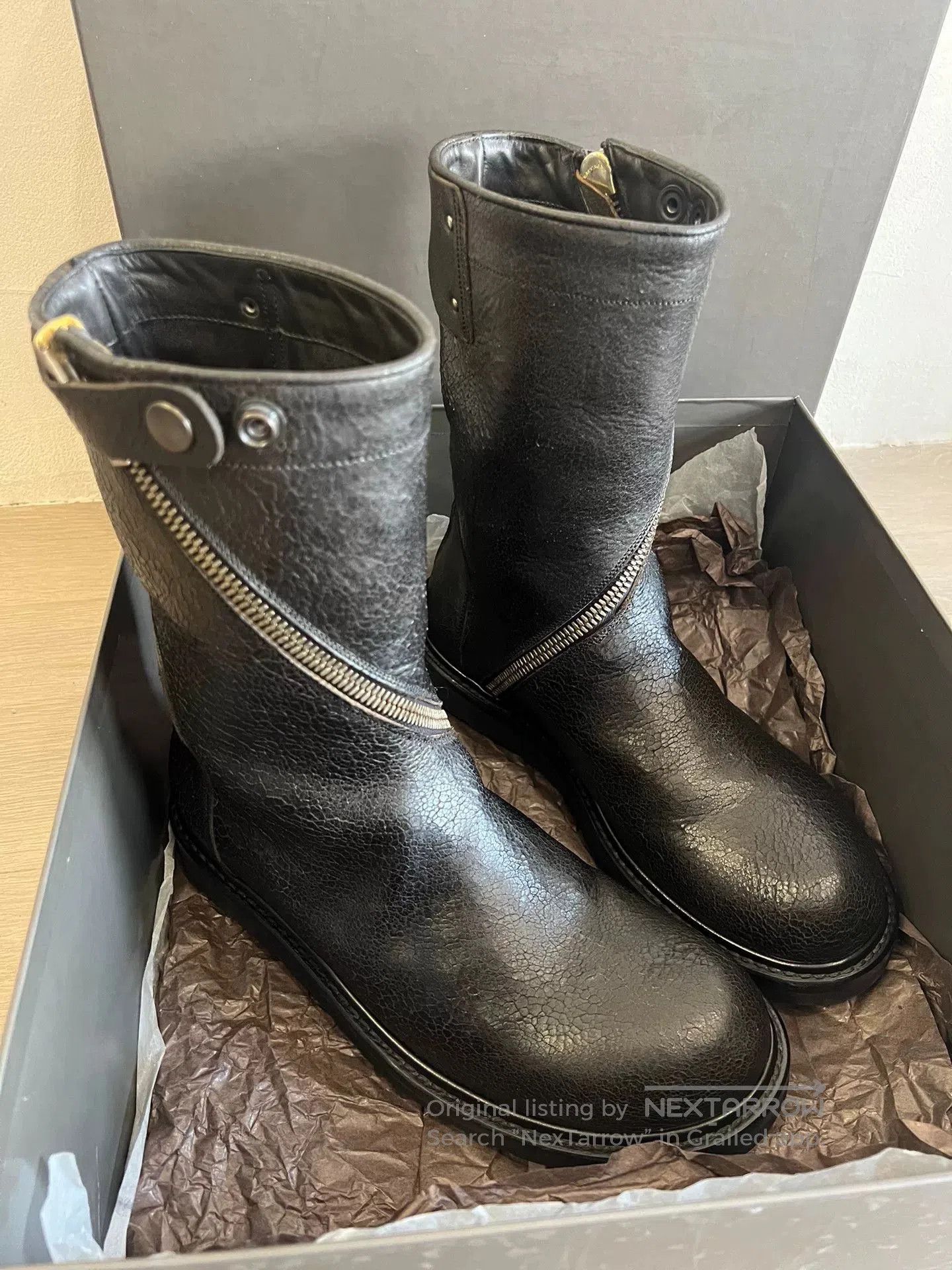 Rick Owens Rick Owens Black Leather Combat Boots. Size US 8.5 / EU 41-42 - 3 Thumbnail