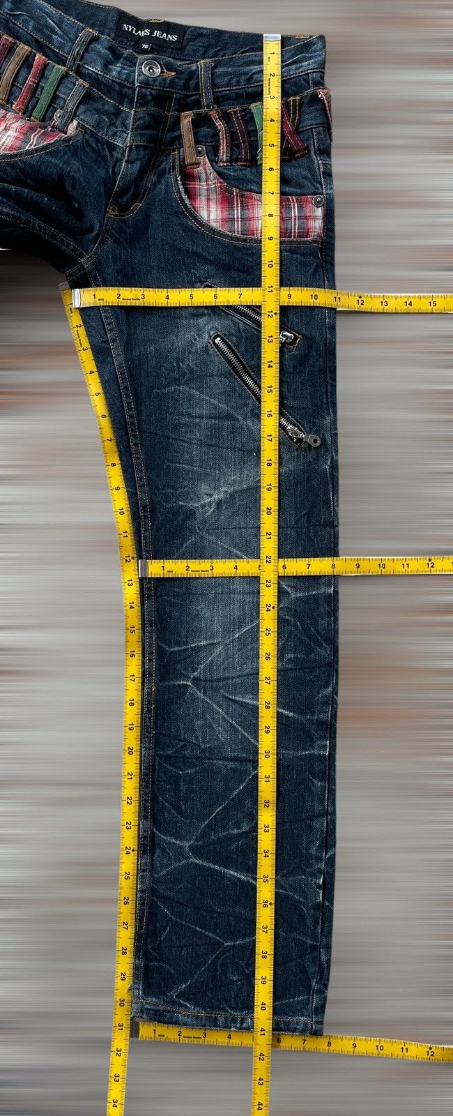 Japanese Brand NYLAUS DOUBLE WAIST JEANS Size US 28 / EU 44 - 9 Thumbnail