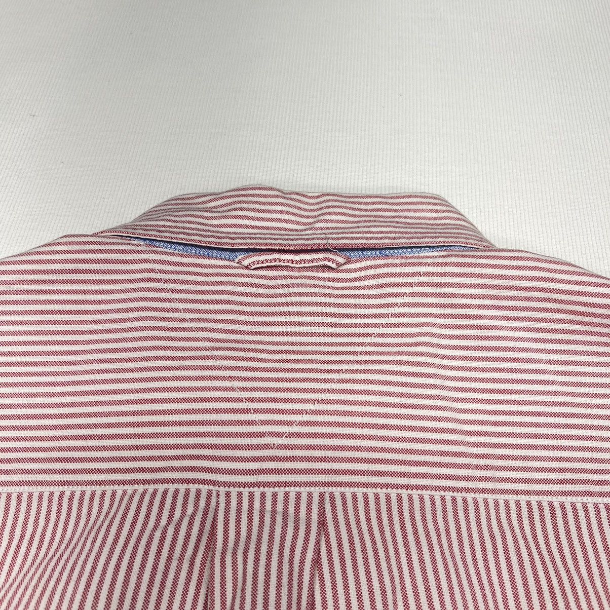 Tommy Hilfiger × Vintage VTG Tommy Hilfiger Button Down Shirt White Red Striped Size US L / EU 52-54 / 3 - 12 Thumbnail