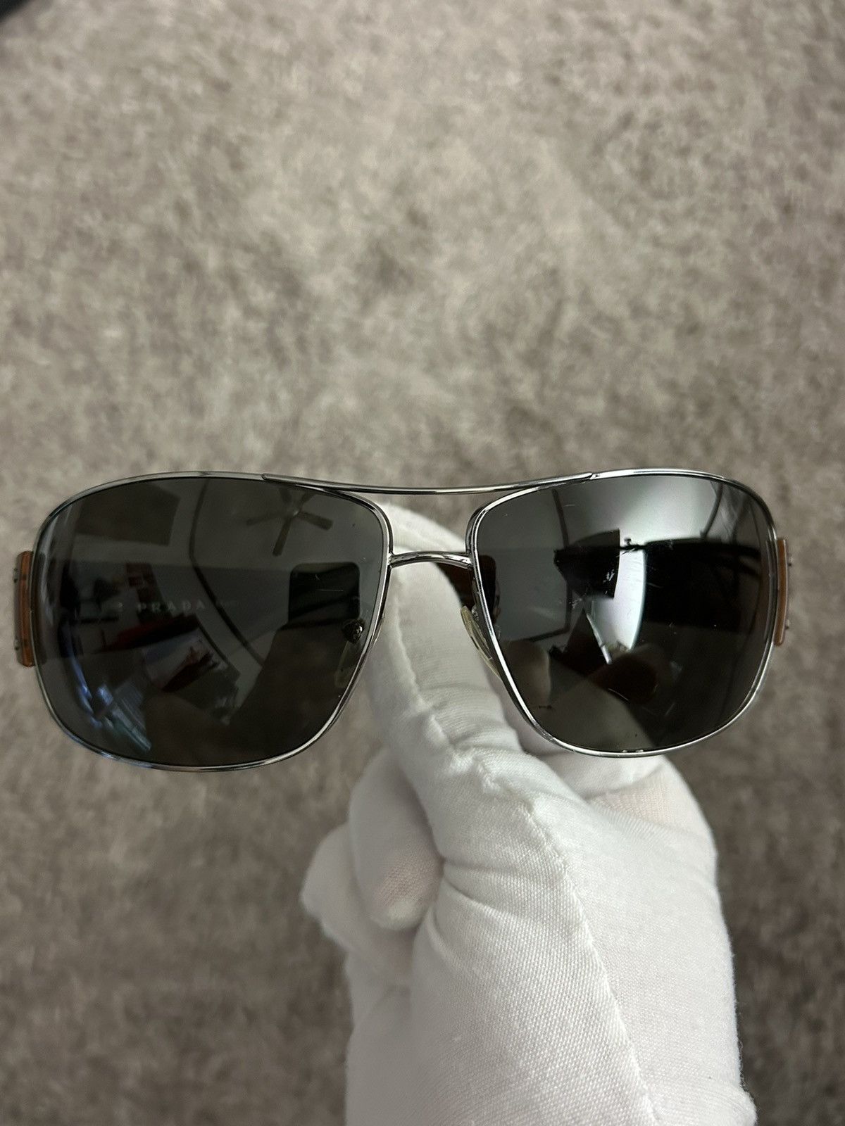 Prada Prada SPR 61G Logo Sunglasses Size ONE SIZE - 4 Thumbnail