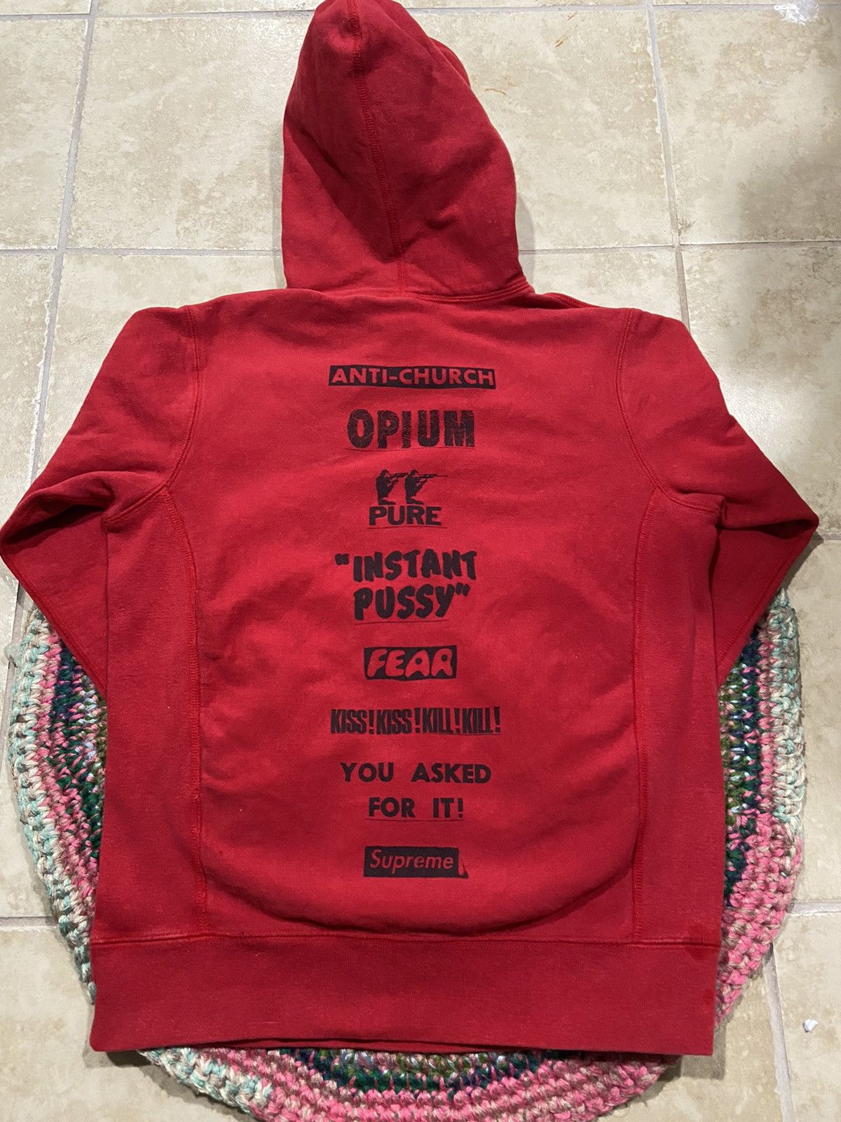 image of Supreme Ss16 Opium Hoodie in Red, Men's (Size Medium)