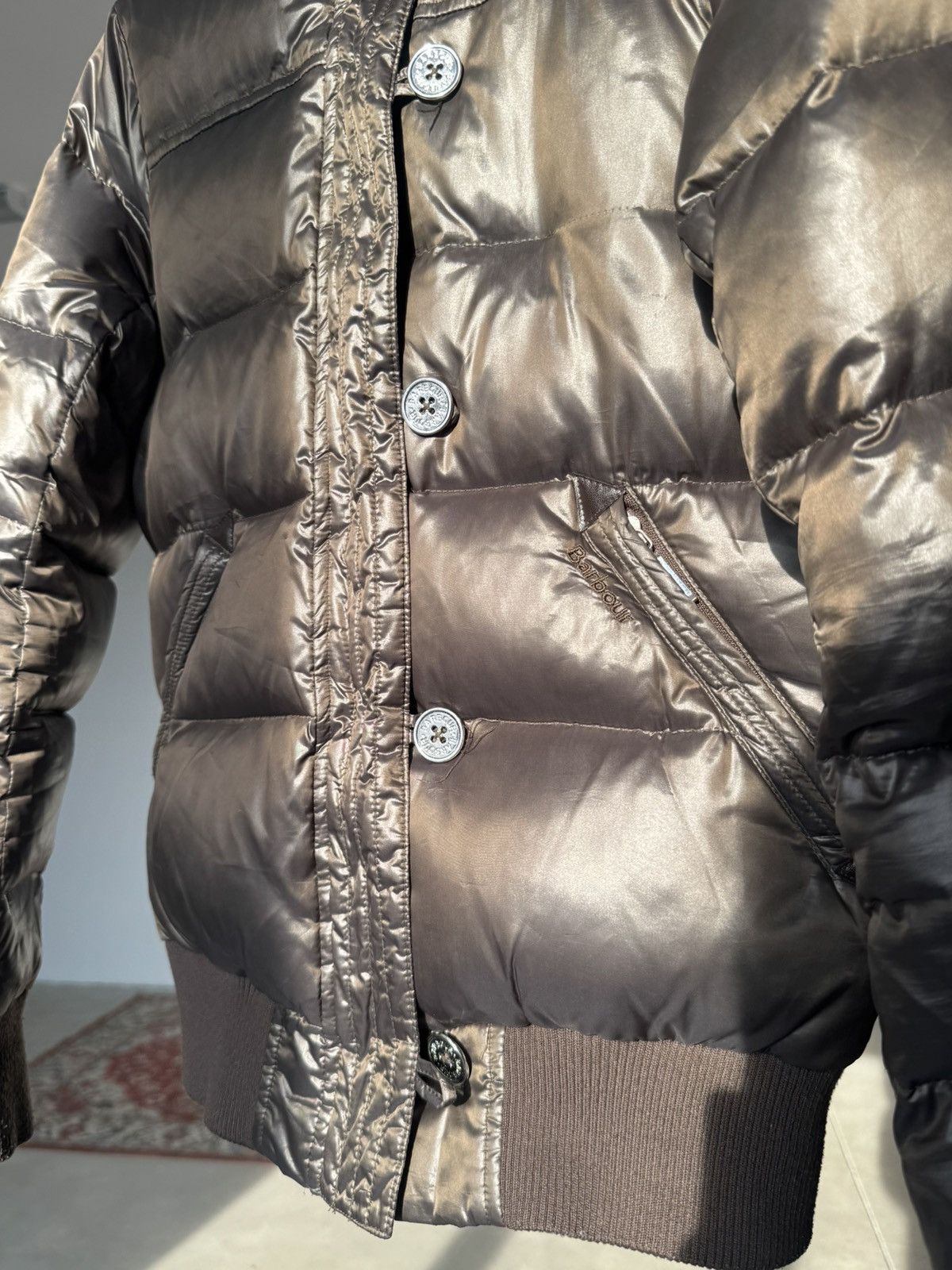 Barbour Vintage Barbour Brown Down Jacket Size S / US 4 / IT 40 - 3 Thumbnail