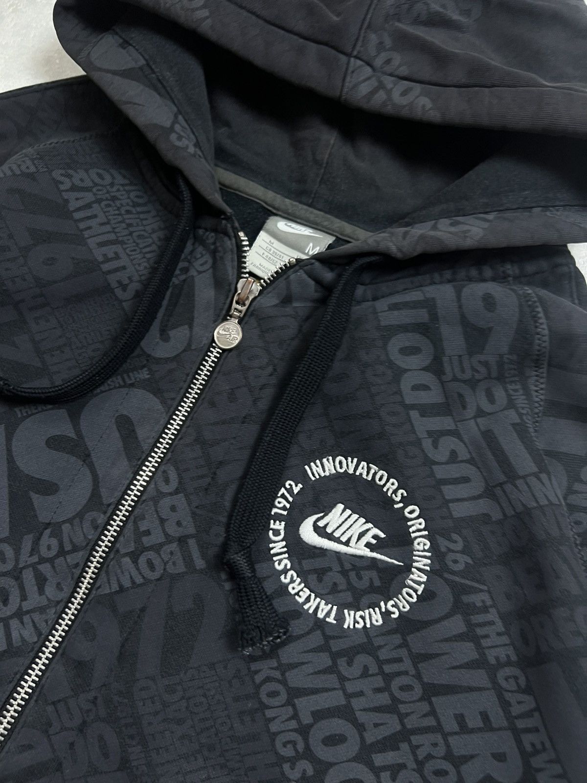 Nike 00s Nike Air Vintage Y2K Drill Oversized Retro Zip Hoodie Size US M / EU 48-50 / 2 - 4 Thumbnail