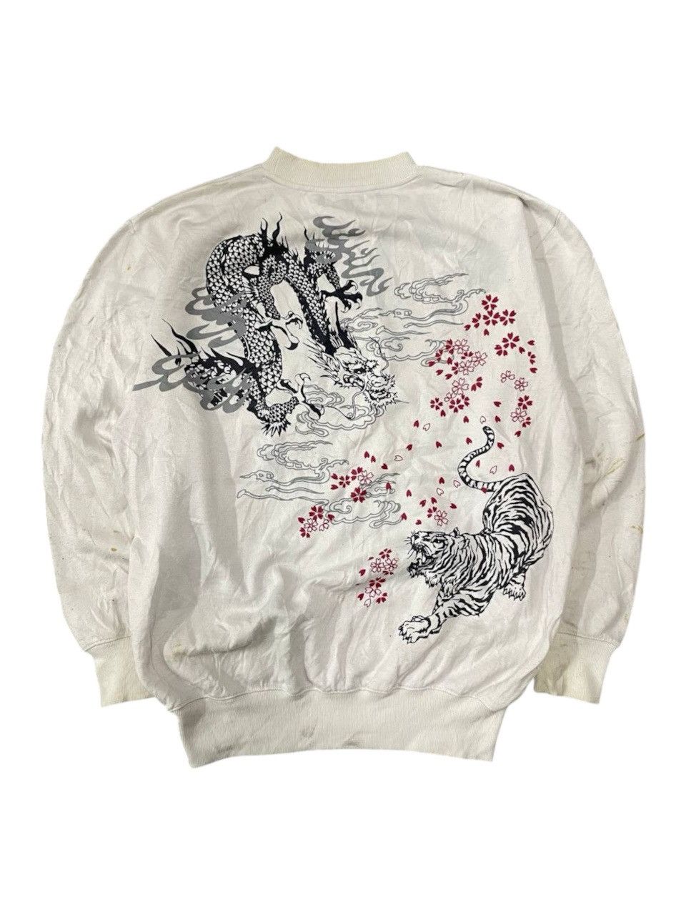 Japanese Brand Vintage Sukajan Japan Souvenir Dragon Tiger Sweatshirt Size US XXL / EU 58 / 5 - 1 Thumbnail