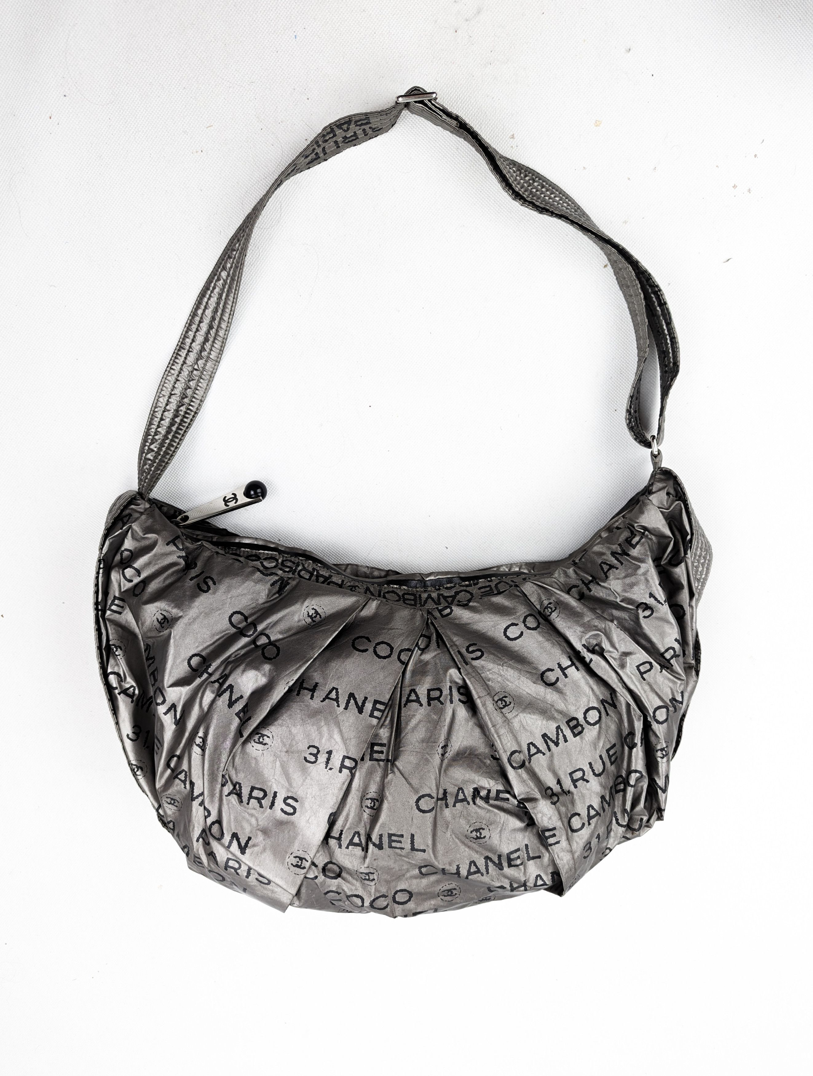 image of Chanel Silver Monogram Shoulder Bag, Women's