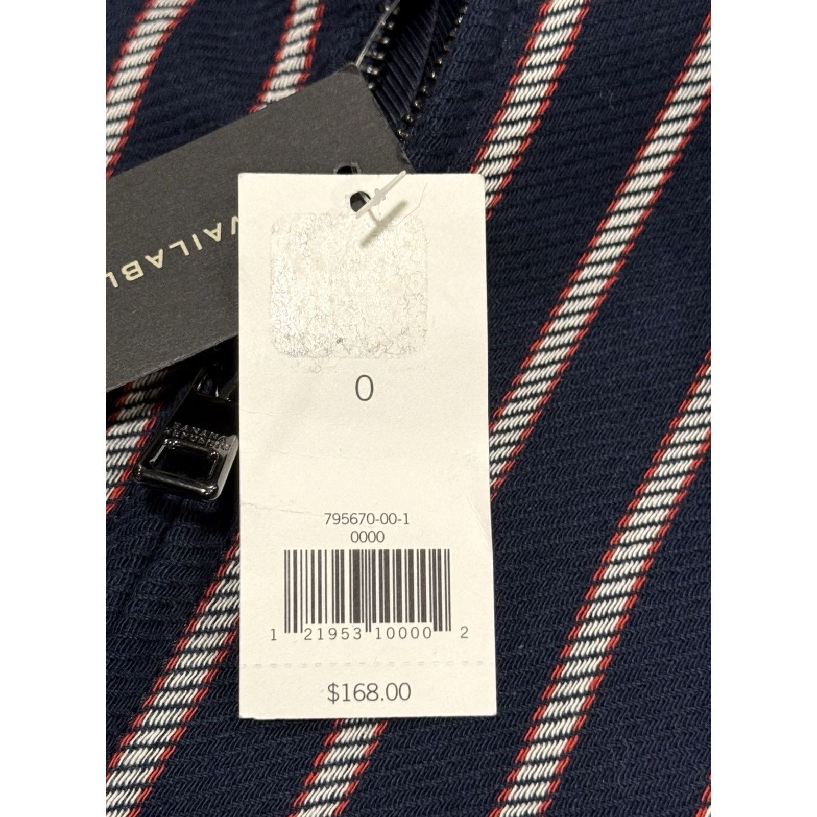 Banana Republic Banana Republic Blazer Womens Sz 0 Striped Bow Neck Zip NWT 68 Suit Size XS / US 0-2 / IT 36-38 - 2 Thumbnail