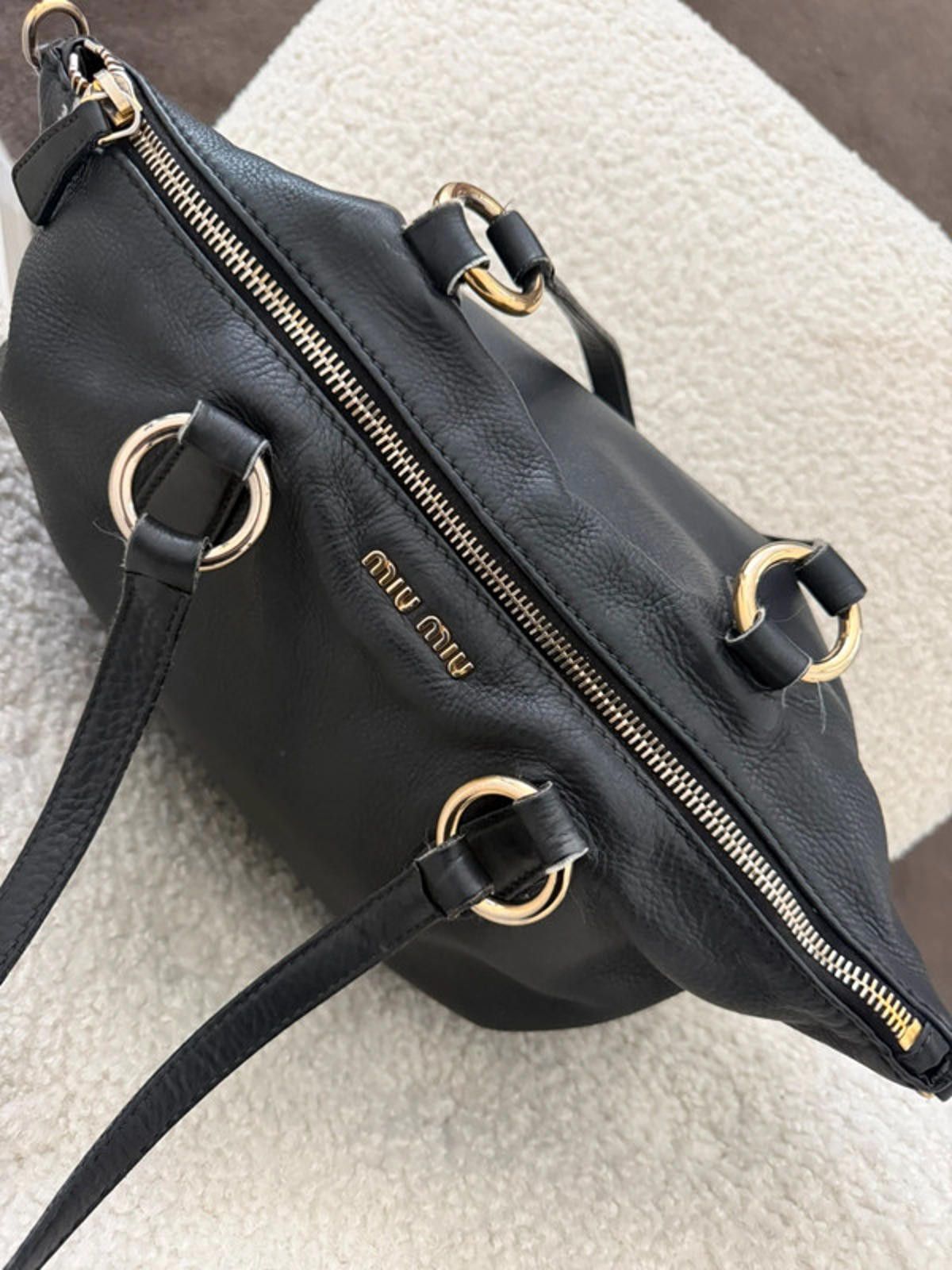 Miu Miu Miu Miu black leather tote bag Size ONE SIZE - 7 Thumbnail