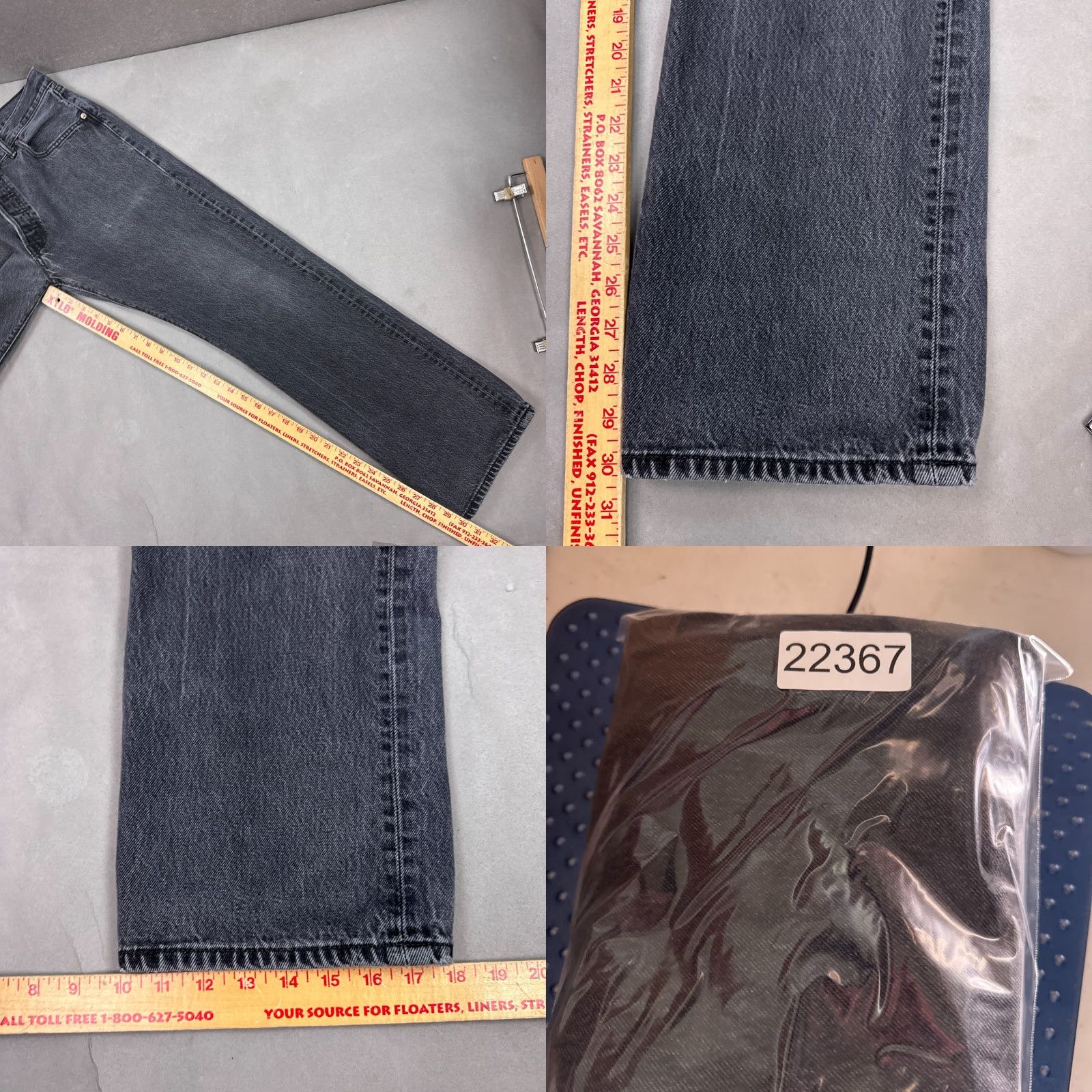 Levi's VINTAGE Levis 501 Jeans Mens 34x30 Black Button Fly Distressed Pants Dark Levis 501 Series Mens Jeans Size US 36 / EU 52 - 10 Thumbnail