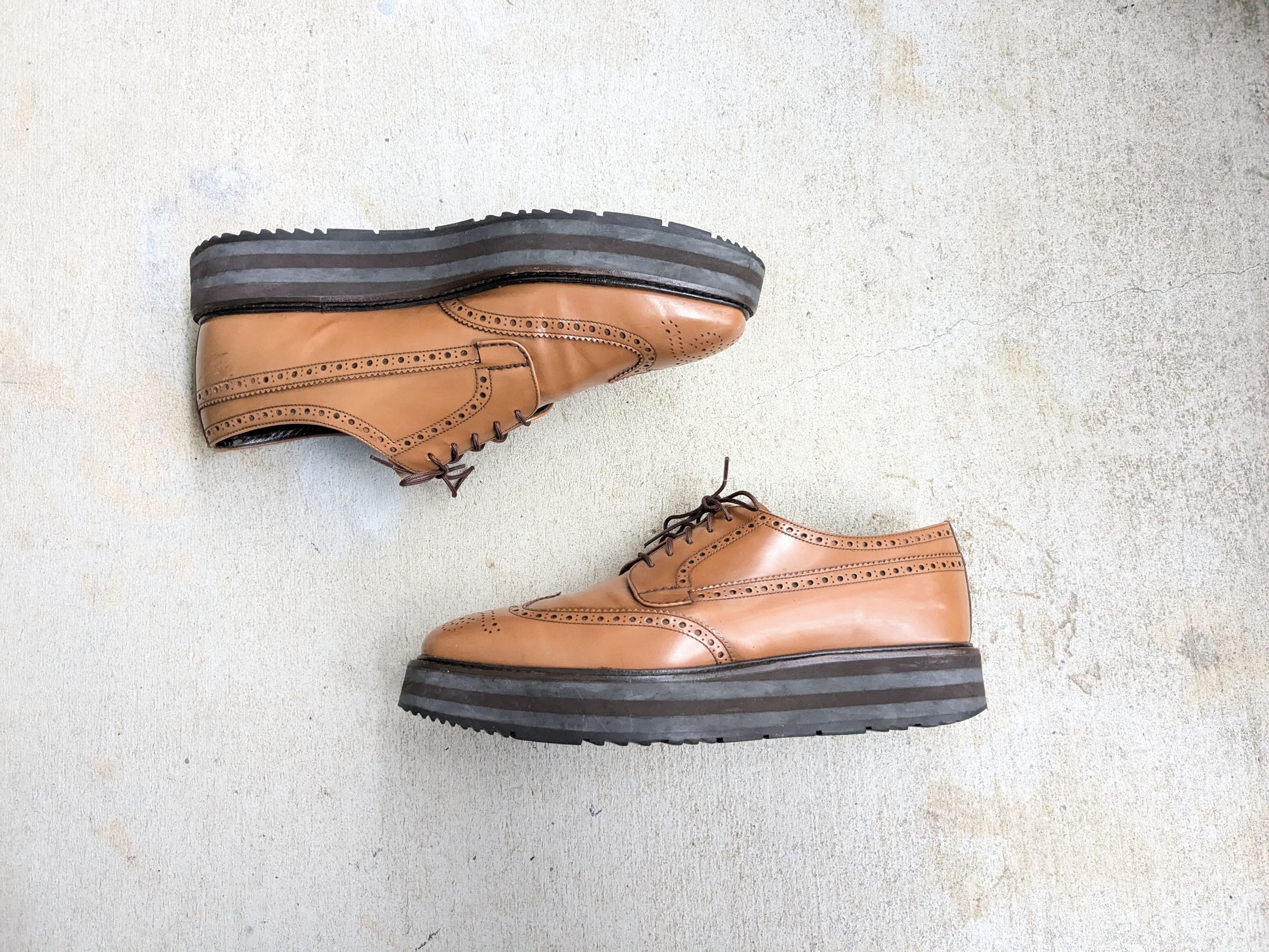 Prada Prada Brogues Brown Leather 9 Platform Size US 9 / EU 42 - 1 Thumbnail