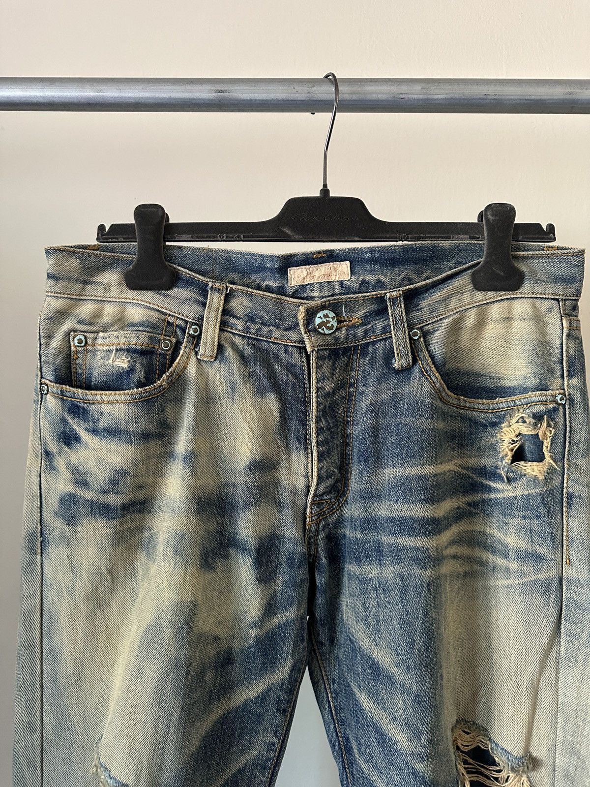 GOA Vintage G.O.A. Mud Wash Distressed Style Flare Jeans Size US 32 / EU 48 - 4 Thumbnail