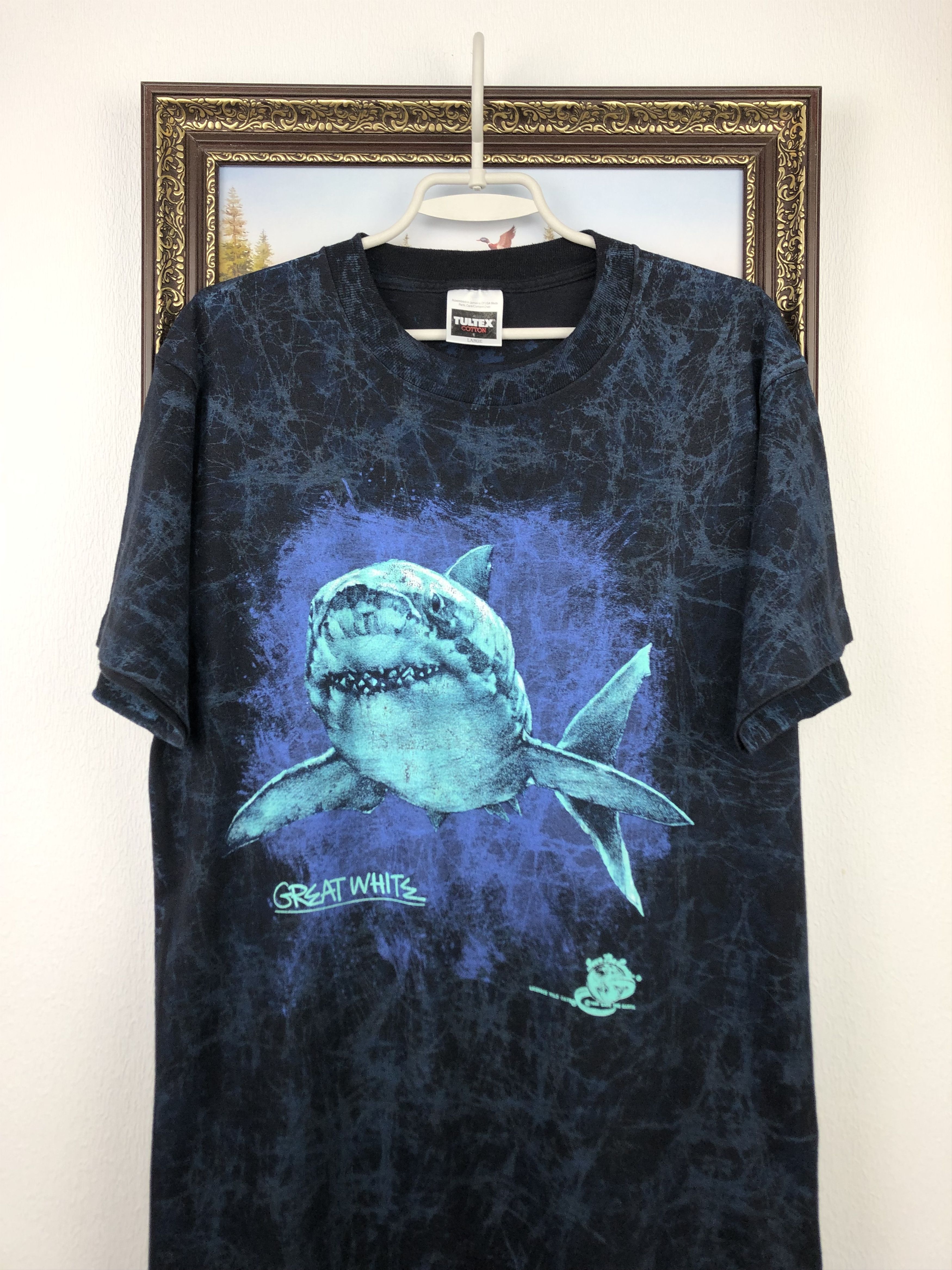 Vintage Vintage All Over Print Shark Shirt Ocean Great White Tee Size US L / EU 52-54 / 3 - 2 Thumbnail