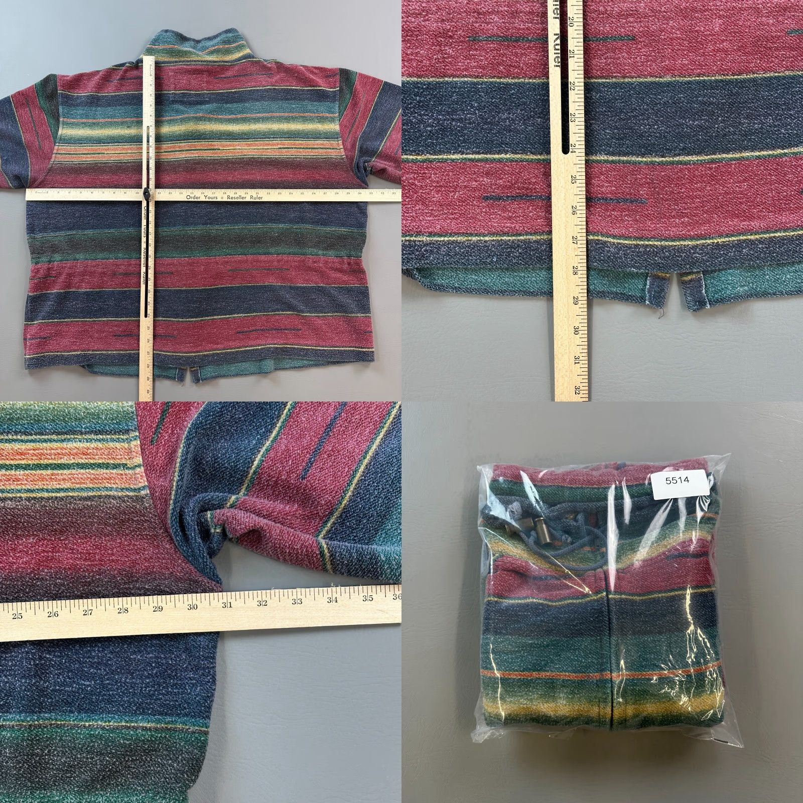 Vintage VINTAGE Venezia Jacket Women's 24 Striped Cali Baja Drug Rug Fleece Full Zip 90s Size 4XL / US 24-26 - 9 Thumbnail