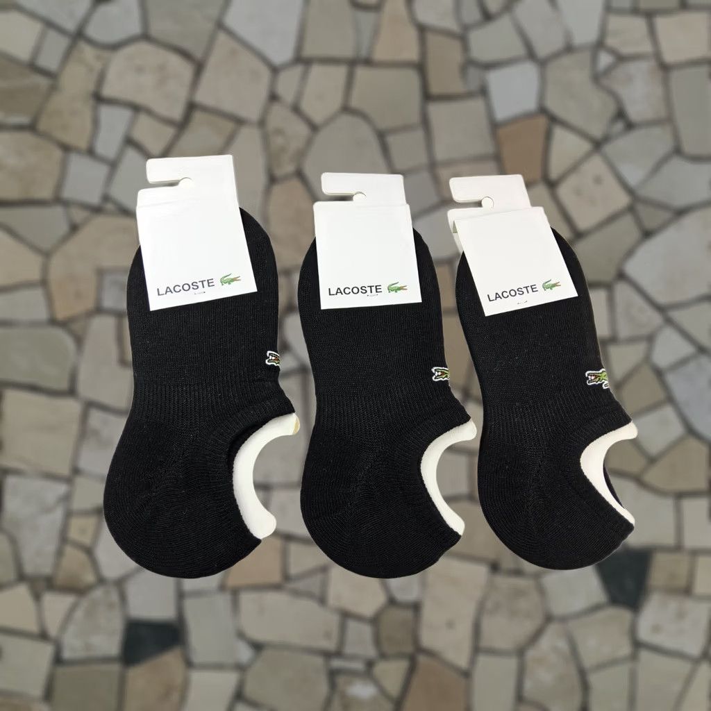 Lacoste Lacoste No Show Socks Athletic Unisex Adults One Size 3 Pairs Multicolor Lightweight Bag/Pack Size ONE SIZE - 1 Thumbnail