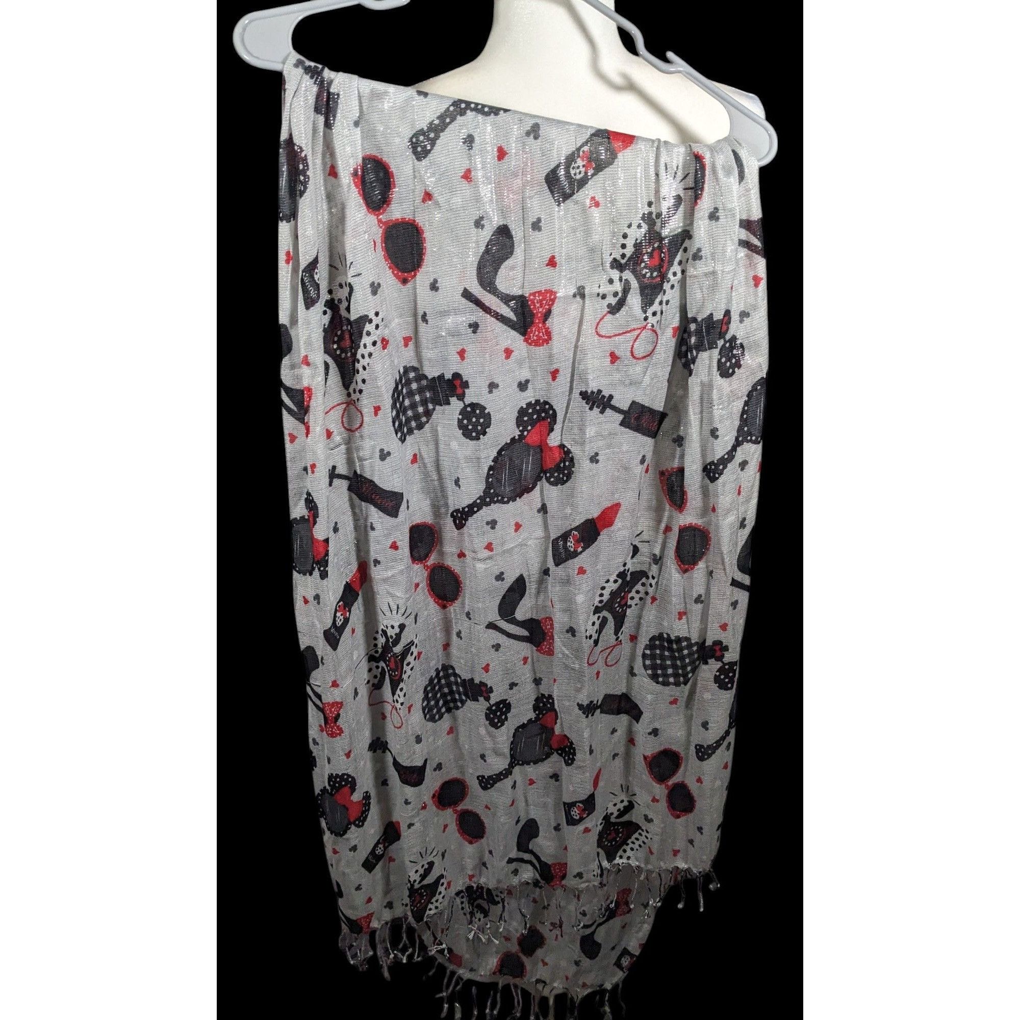 Disney Disney Parks Minnie Mouse Icons Metallic Silver Scarf Size ONE SIZE - 3 Thumbnail