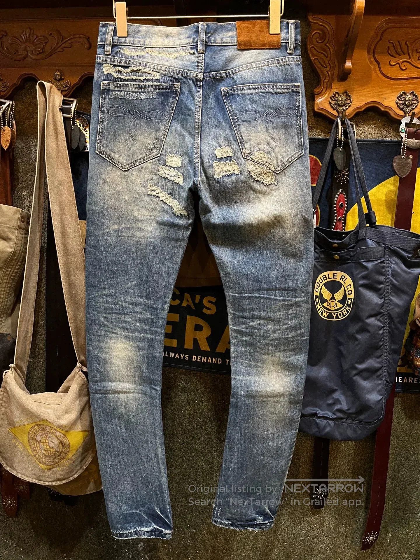 RRL Ralph Lauren distressed double RL jeans by Ralph Lauren. Size US 30 / EU 46 - 2 Thumbnail