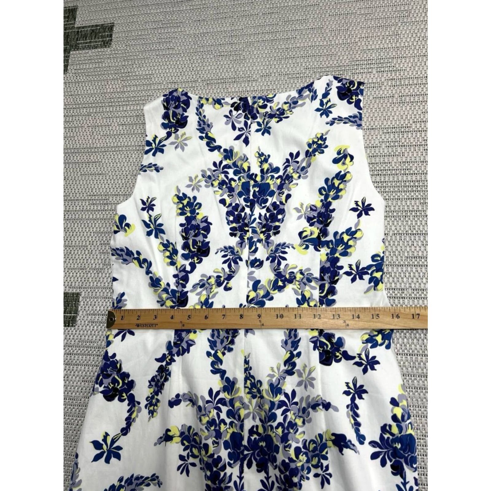 Vintage Hobbs Pencil Dress Womens 12 White Back Zip Stretch Floral Print Size XL / US 12-14 / IT 48-50 - 6 Thumbnail