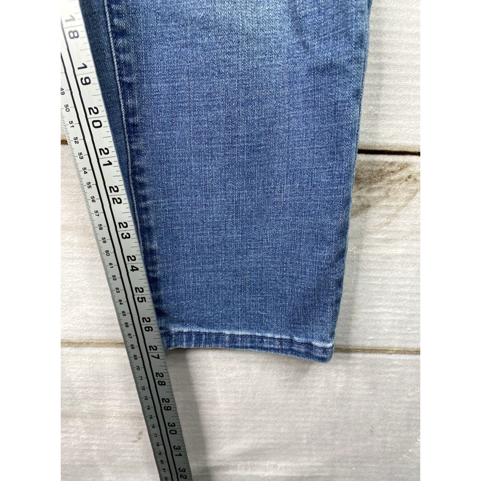Vintage Sonoma Women's Girlfriend Jeans Size 10 Mid Rise Distressed Stretch Patches Leg Size 32" / US 10 / IT 46 - 6 Thumbnail