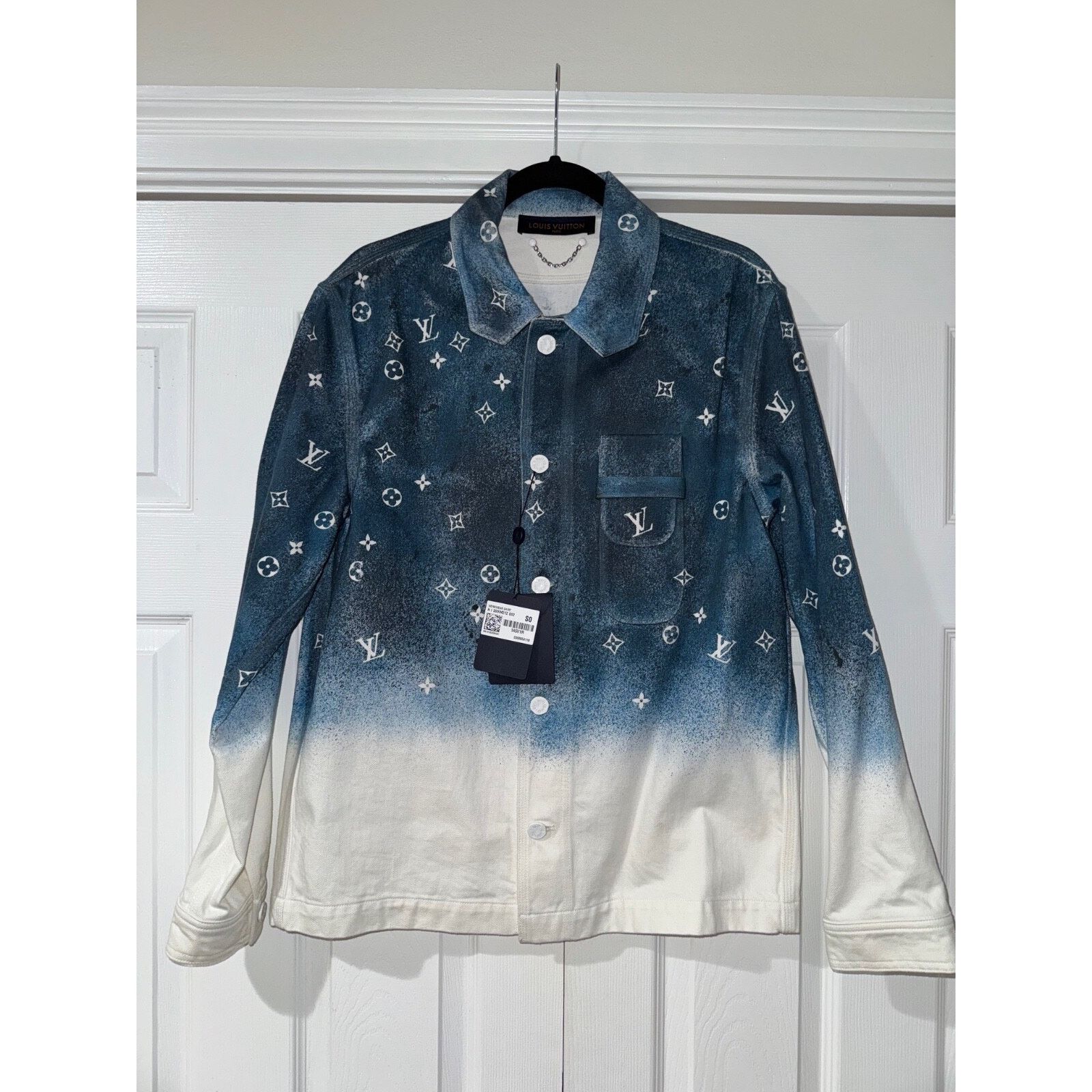Louis Vuitton Louis Vuitton Workwear Monogram Blue White Denim Jacket S Size US S / EU 44-46 / 1 - 2 Thumbnail