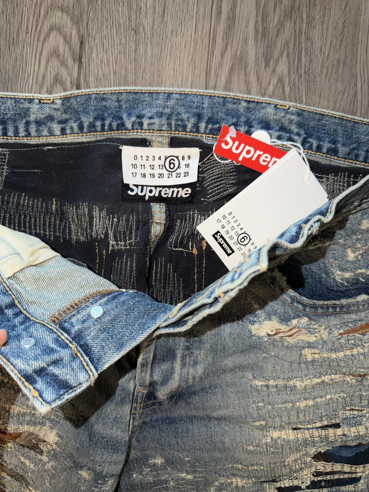 Maison Margiela × Supreme Supreme x MM6 Maison Margiela Distressed – (Never Worn) Size US 30 / EU 46 - 6 Thumbnail