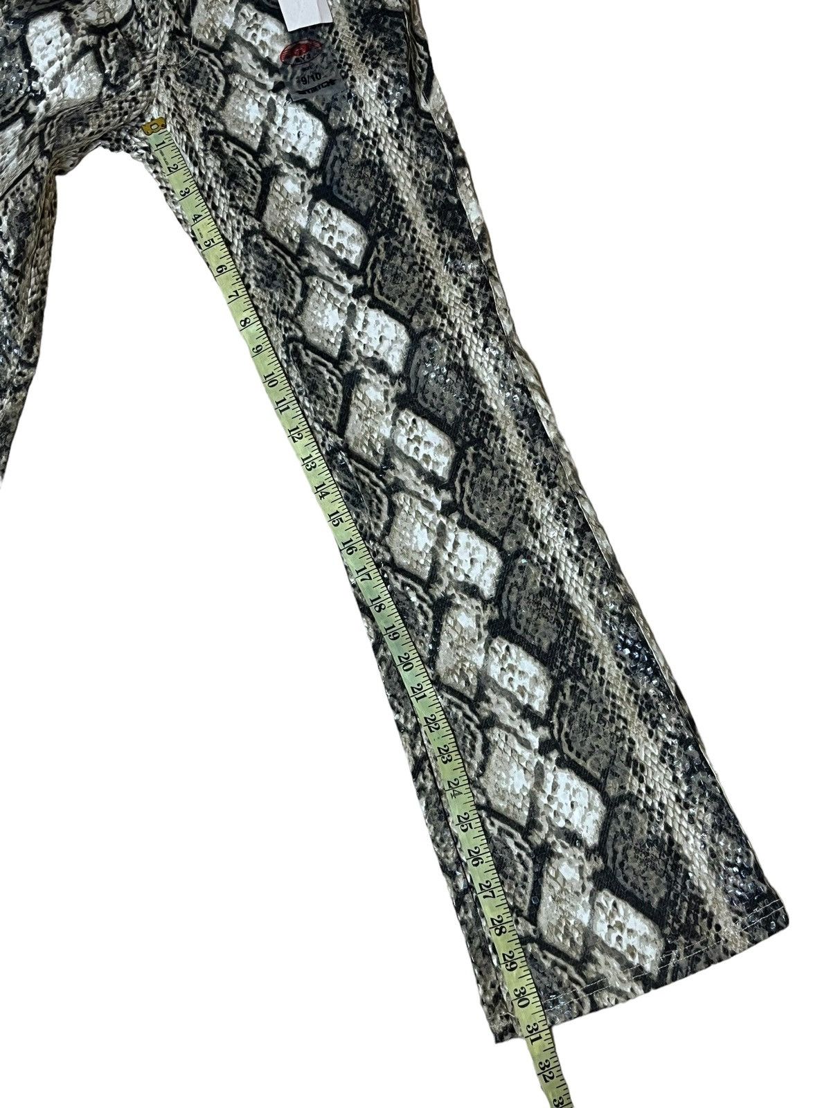 Japanese Brand NWT REVOLT R.V.T JEANS CO SNAKE SKIN PATTERNED FLARED PANT Size 26" / US 2 / IT 38 - 15 Thumbnail