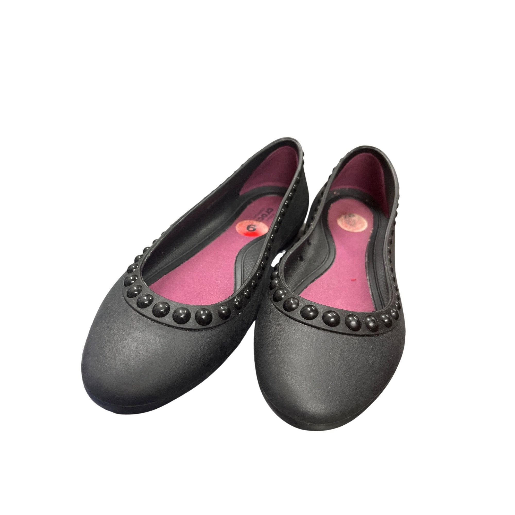 Crocs Crocs womans black rubber slip on casual shoes sz 6 SKU 10-1 Size US 6 / IT 36 - 9 Thumbnail