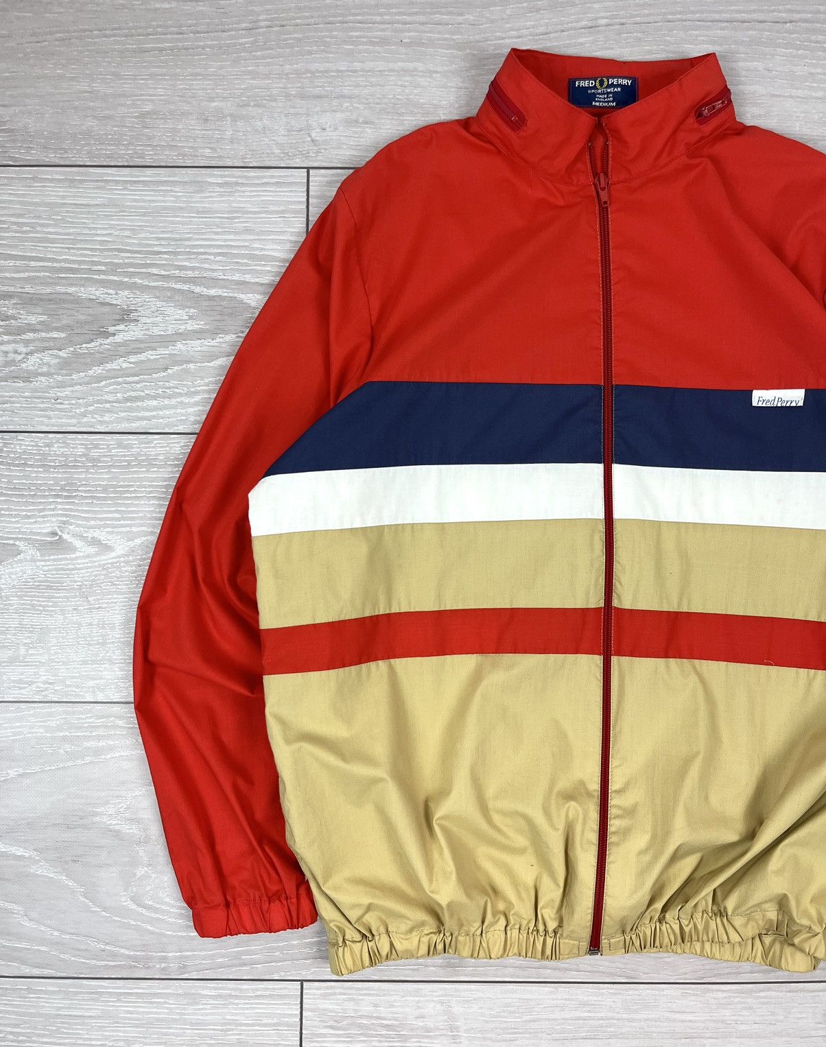 Fred Perry Rare Fred Perry England Vintage 80s Red Track Jacket Size US M / EU 48-50 / 2 - 3 Thumbnail