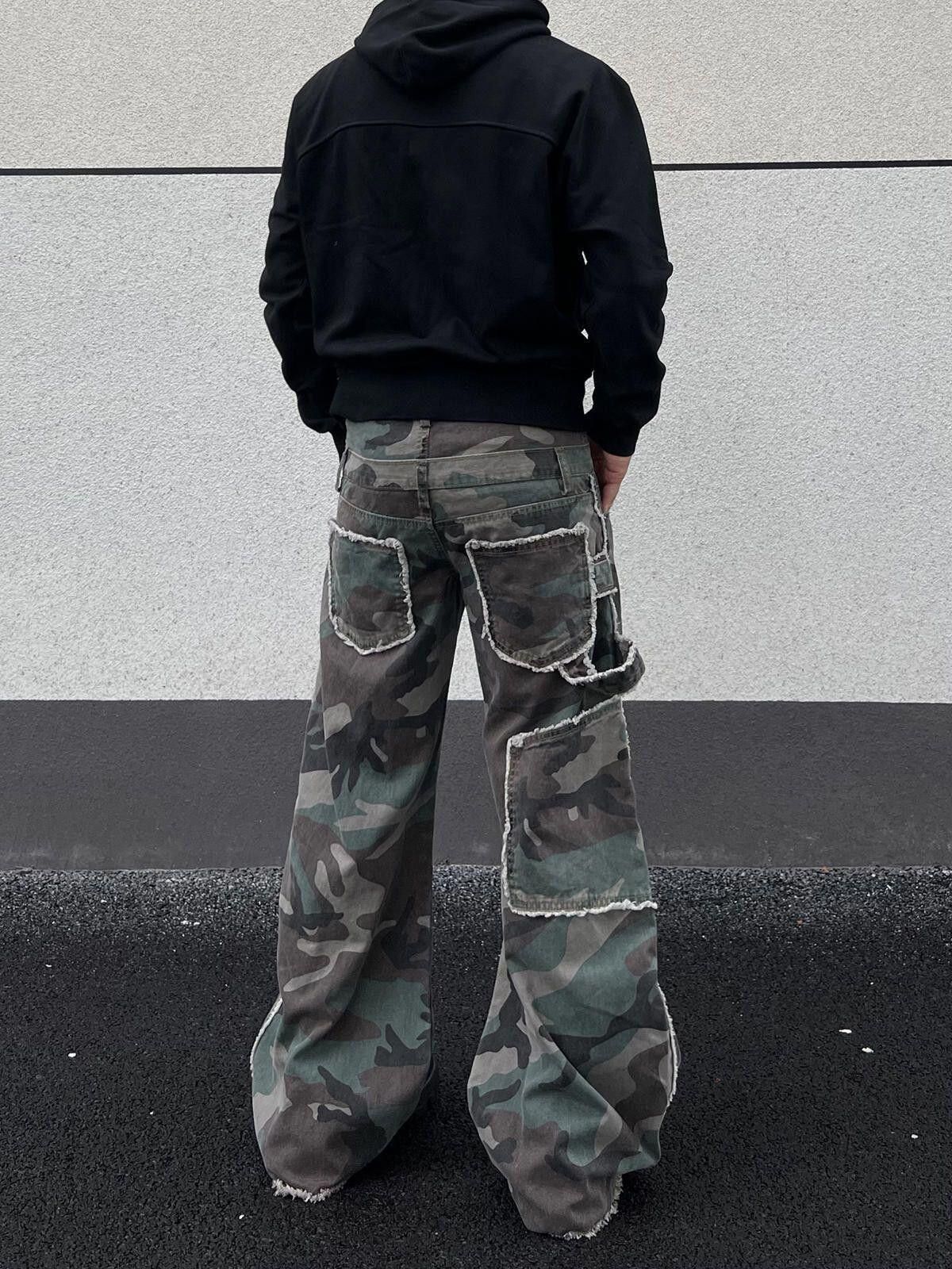 Other Camouflage Wide Leg Cargo Pants, Loose Fit Utility Pants Size US 32 / EU 48 - 3 Thumbnail