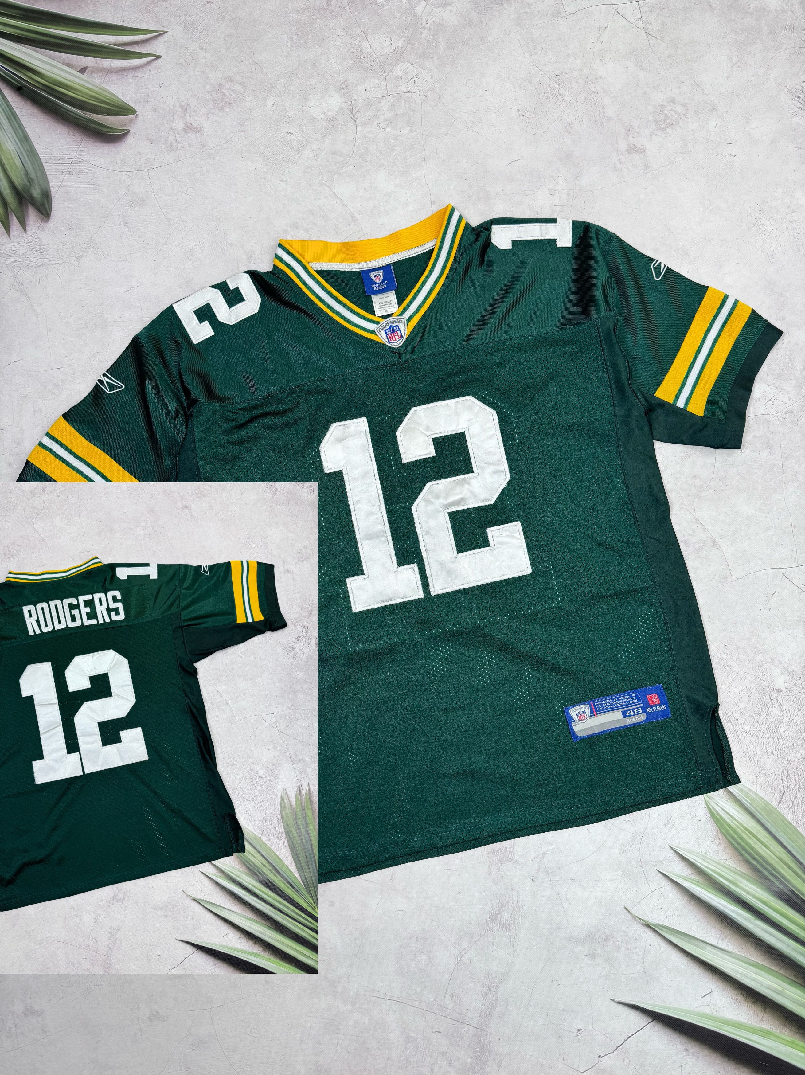 NFL × Reebok × Vintage Y2K Green Bay Packers NFL Jersey #12 RODGERS by Reebok Size US L / EU 52-54 / 3 - 5 Thumbnail