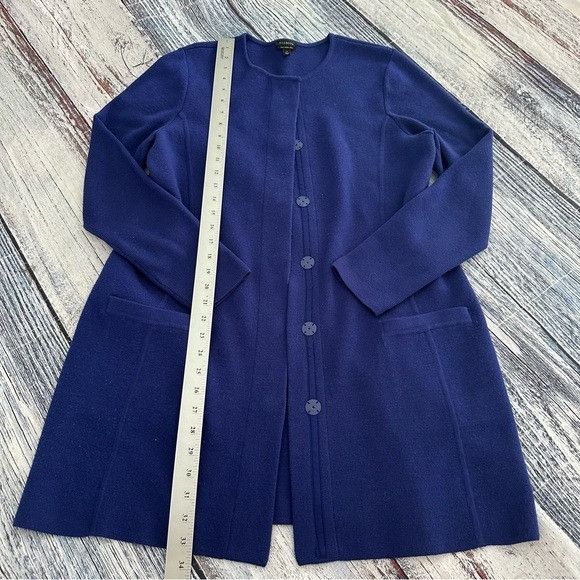 Talbots Talbots 100% Merino Wool Deep Blue Women's Cardigan Sweater Size L / US 10 / IT 46 - 7 Thumbnail