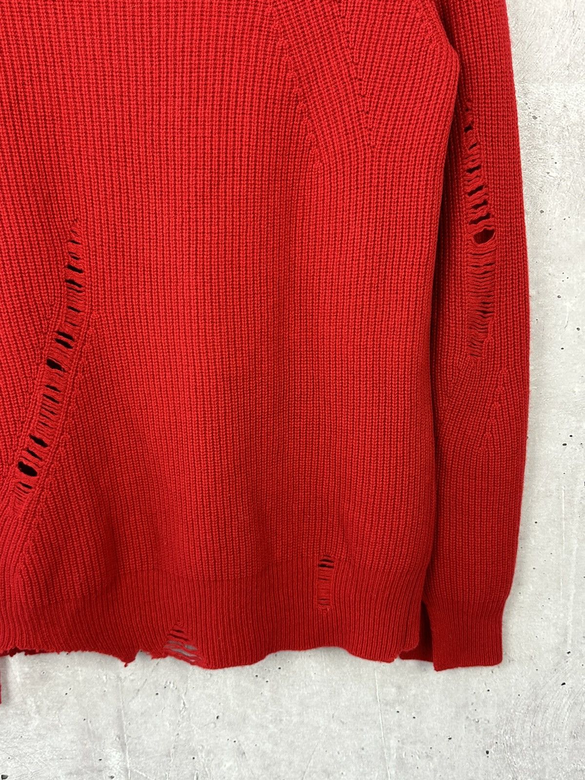 Helmut Lang Helmut Land Distressed Wool Knit Long Sleeve Men’s Sweater Size US M / EU 48-50 / 2 - 7 Thumbnail