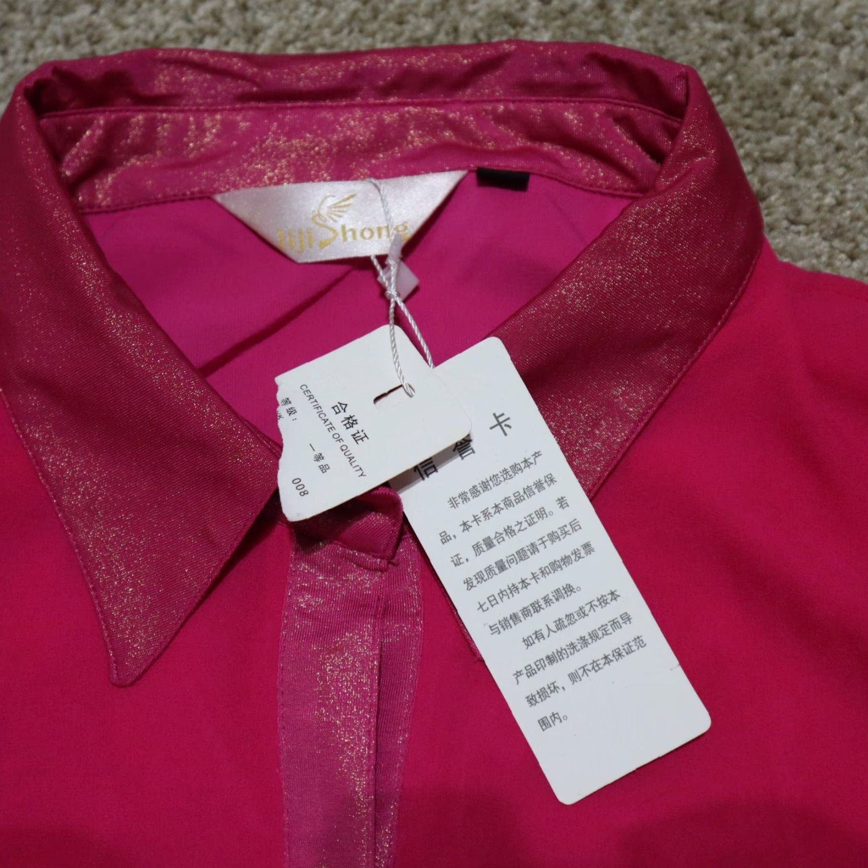 Vintage Jiji Shirt Women 3X Pink Gem Bling V-Neck Short Sleeve Top 3X Pink Womens 90s? Size XXL / US 16-18 / IT 52-54 - 3 Thumbnail