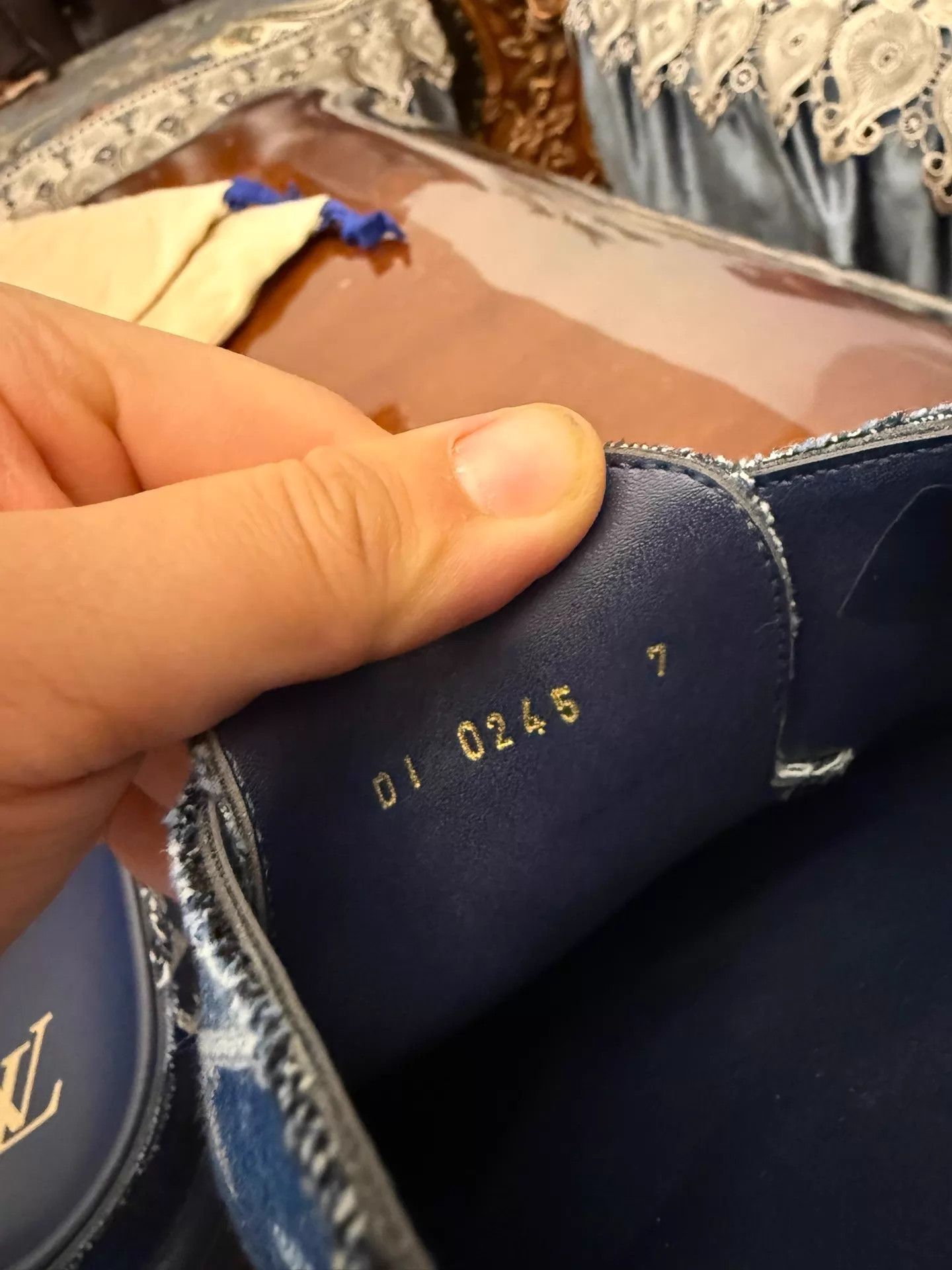 Louis Vuitton LV x Nigo Easy Boro Denim Slipper Blue 7 Unisex Worn 2-3x Size US 8 / EU 41 - 4 Thumbnail