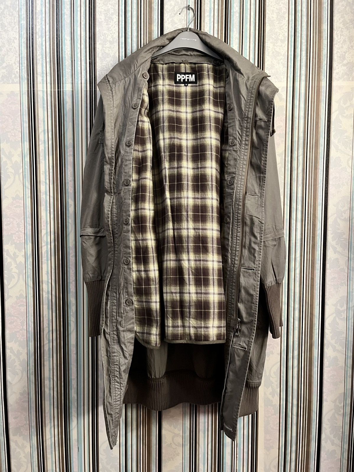 PPFM 1990s parka fishtail checked zipped affordable #H1 Size US M / EU 48-50 / 2 - 7 Thumbnail
