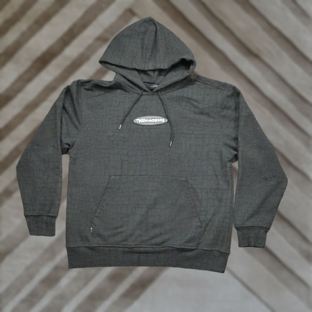 The Hundreds The Hundreds Hoodie Mens Large Black Snake Alligator Skin Logo Hooded Pullover Y2K Size US L / EU 52-54 / 3 - 1 Thumbnail