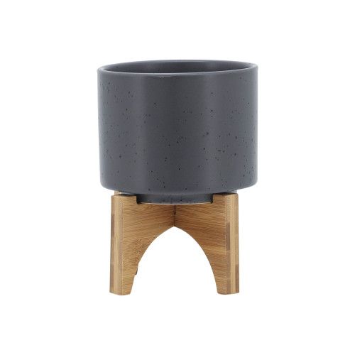Designer × Homemade 5" PLANTER W/ WOOD STAND, MATTE GRAY Size US L / EU 52-54 / 3 - 2 Thumbnail