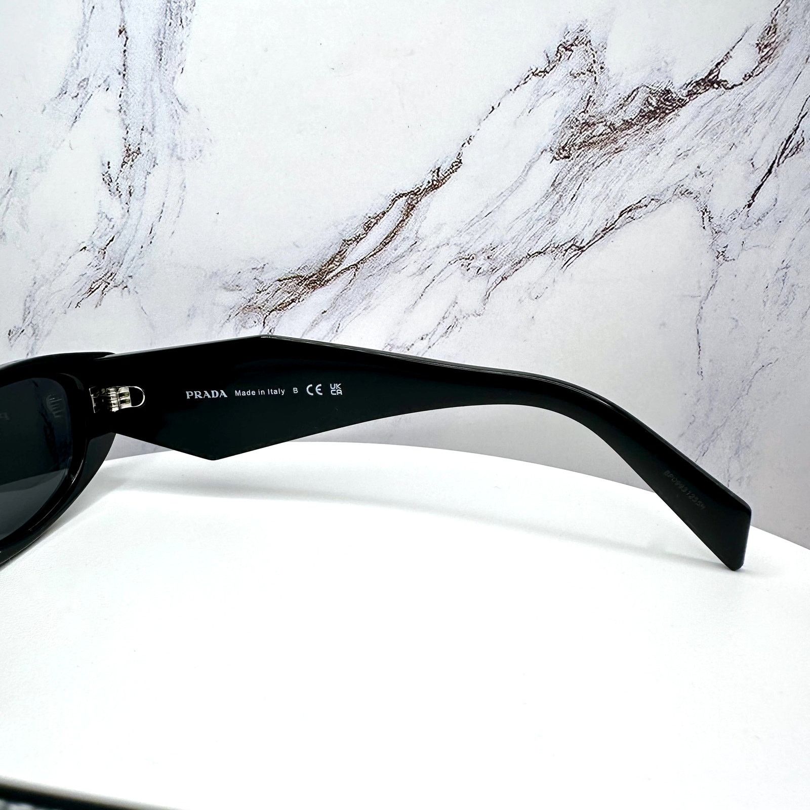 Prada New PRADA Sunglasses Black Oval Cat Eye Symbole Logo Size ONE SIZE - 10 Thumbnail